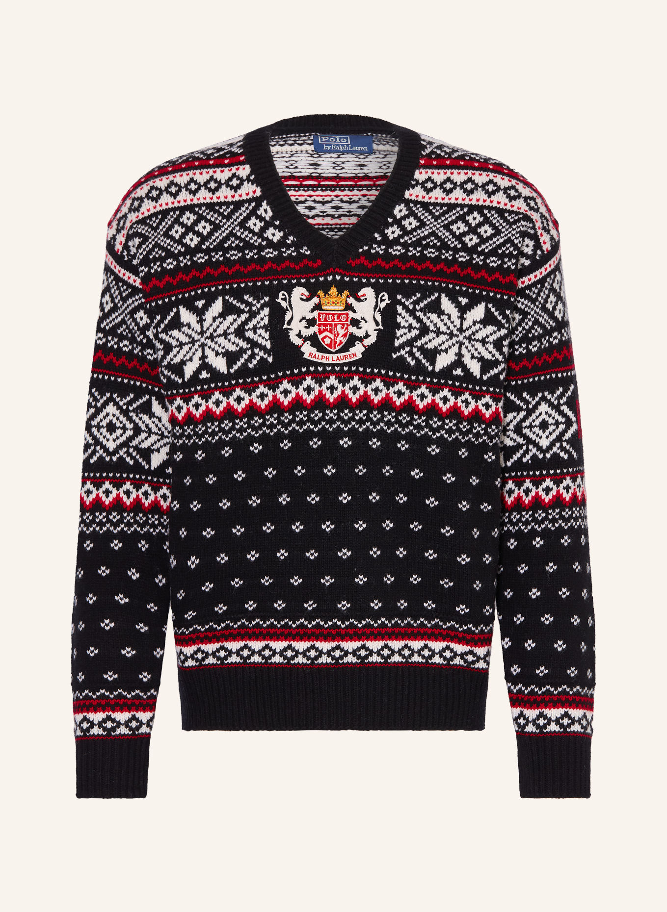 POLO RALPH LAUREN Pull: NOIR / ROUGE / BLANC
