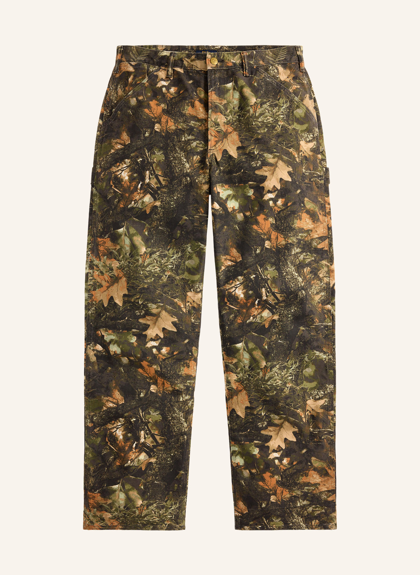 POLO RALPH LAUREN Relaxed-Fit Trousers: OLIVE / ORANGE