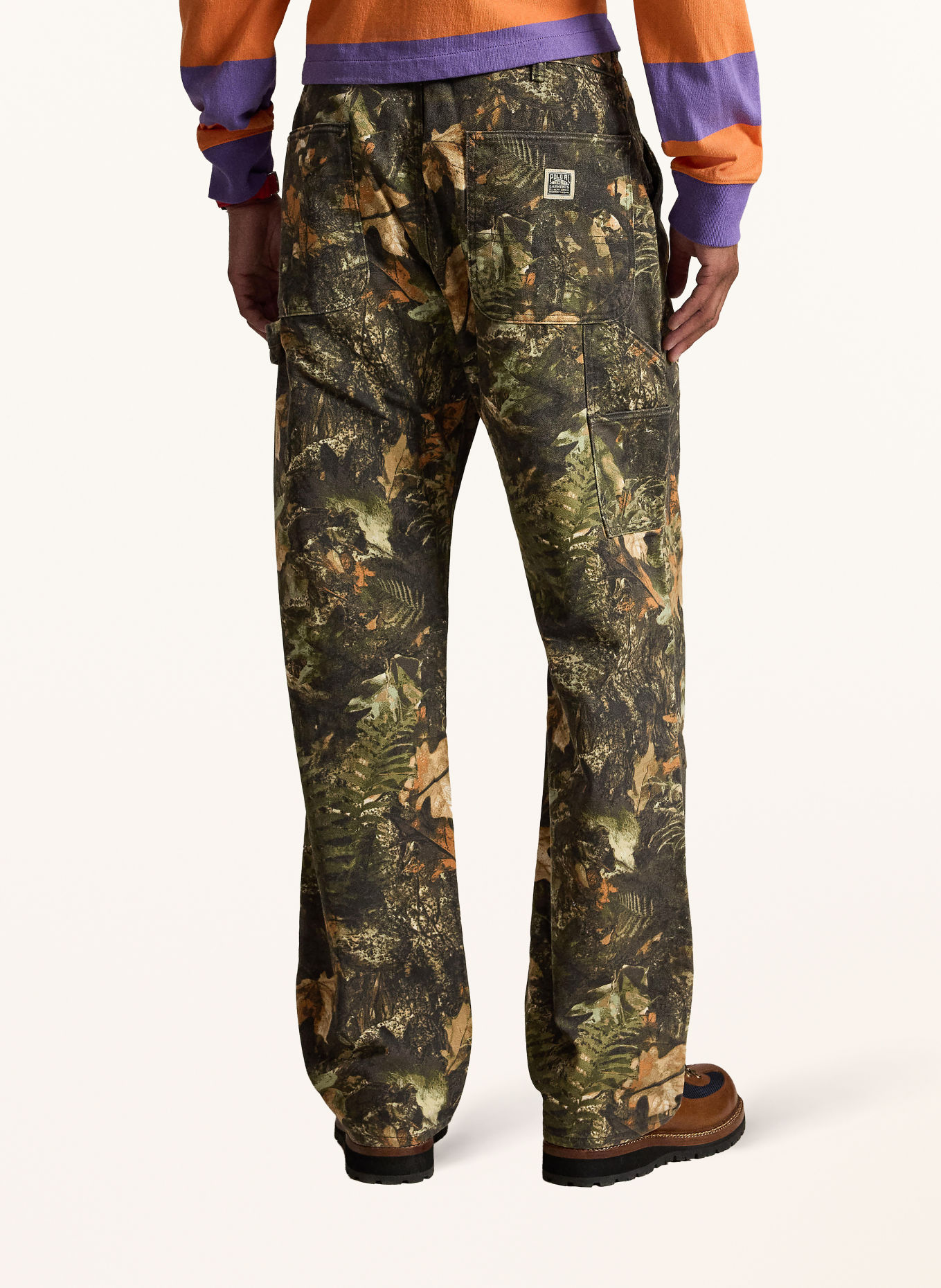 POLO RALPH LAUREN Relaxed-Fit Trousers: OLIVE / ORANGE