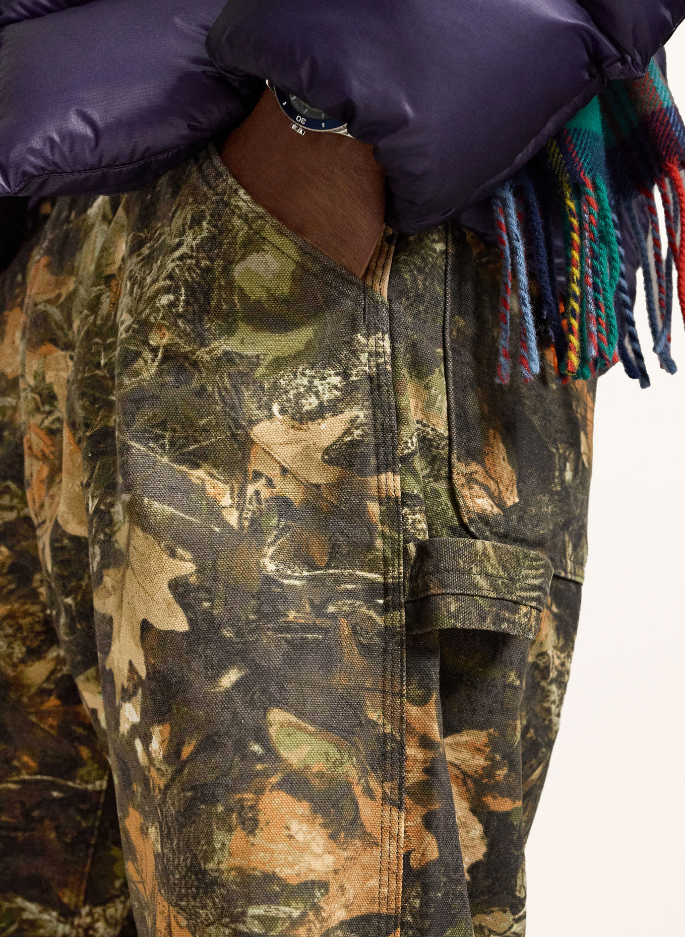 POLO RALPH LAUREN Relaxed-Fit Trousers: OLIVE / ORANGE