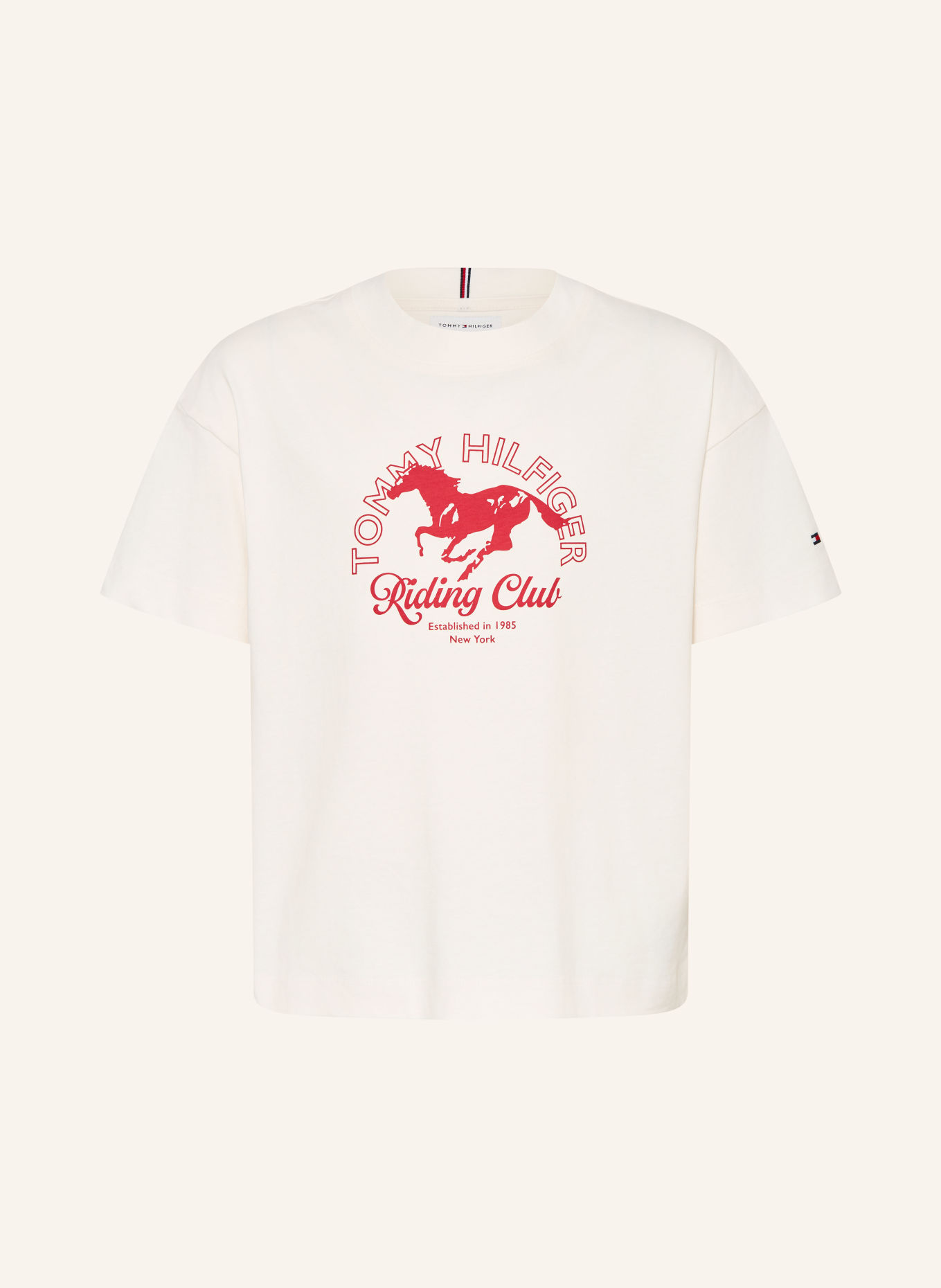 TOMMY HILFIGER T-shirt: VIT / MÖRKRÖD