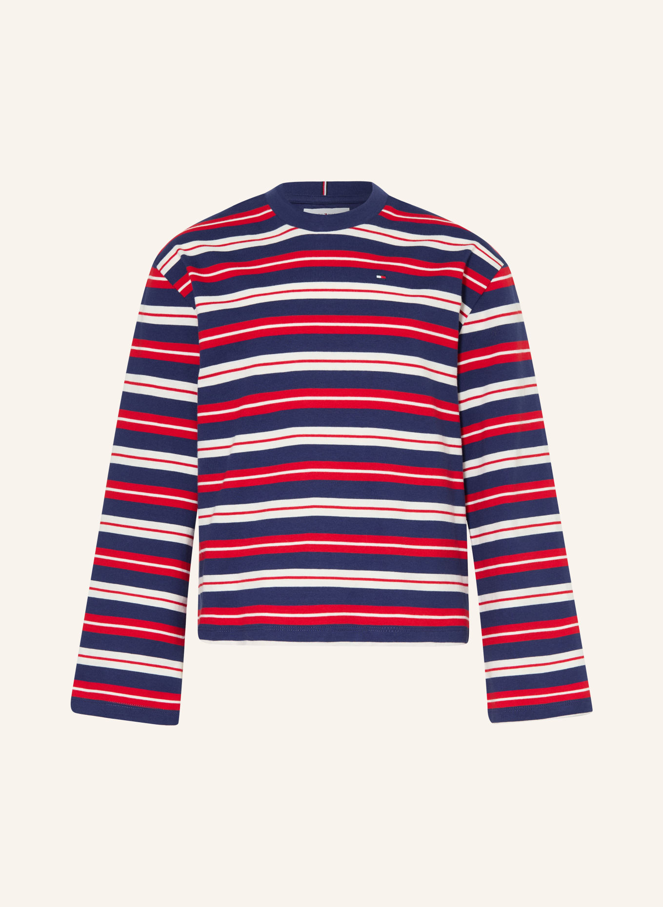 TOMMY HILFIGER Longsleeve: DUNKELBLAU / ROT / WEISS