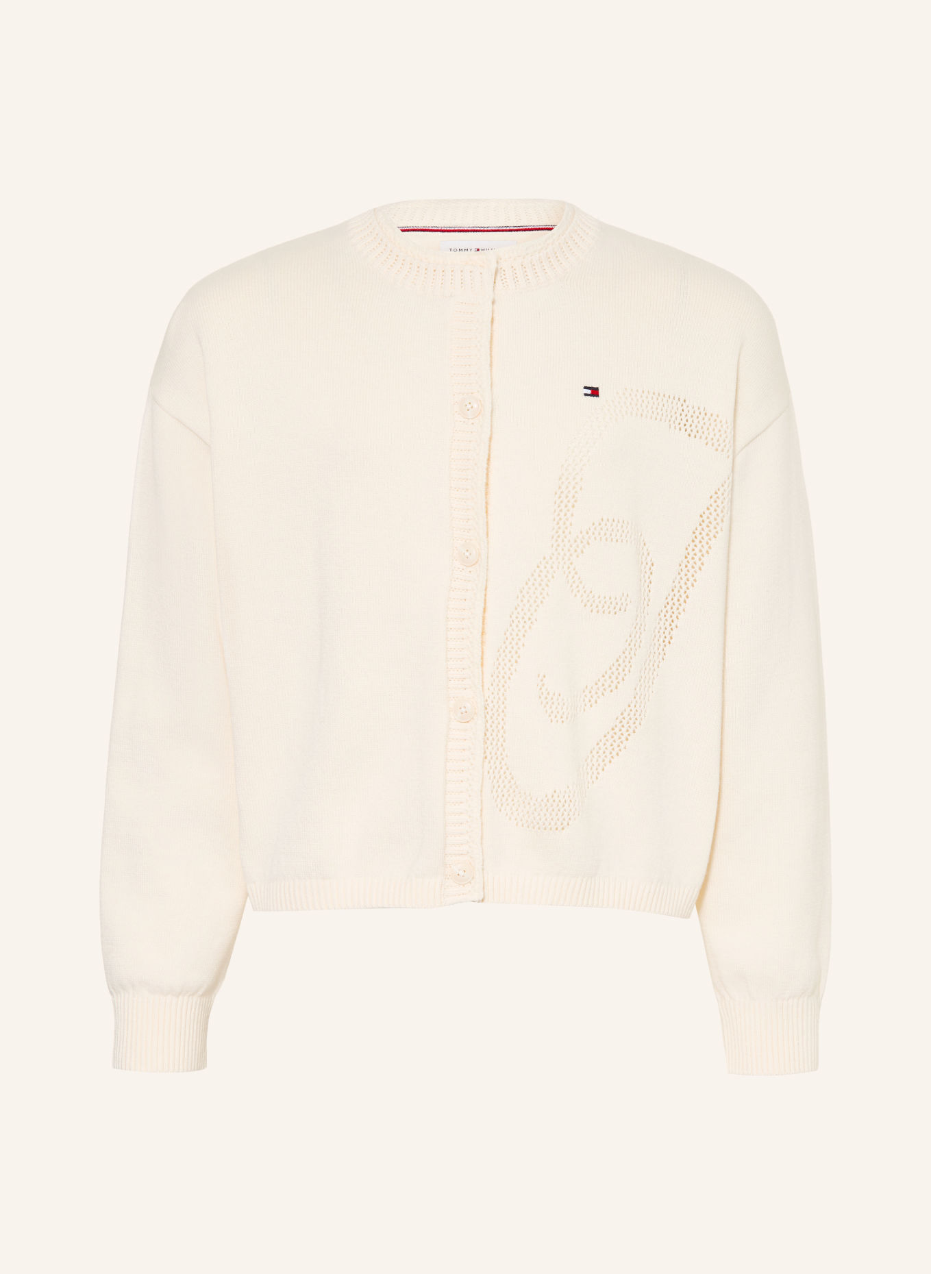 TOMMY HILFIGER Strickjacke: CREME
