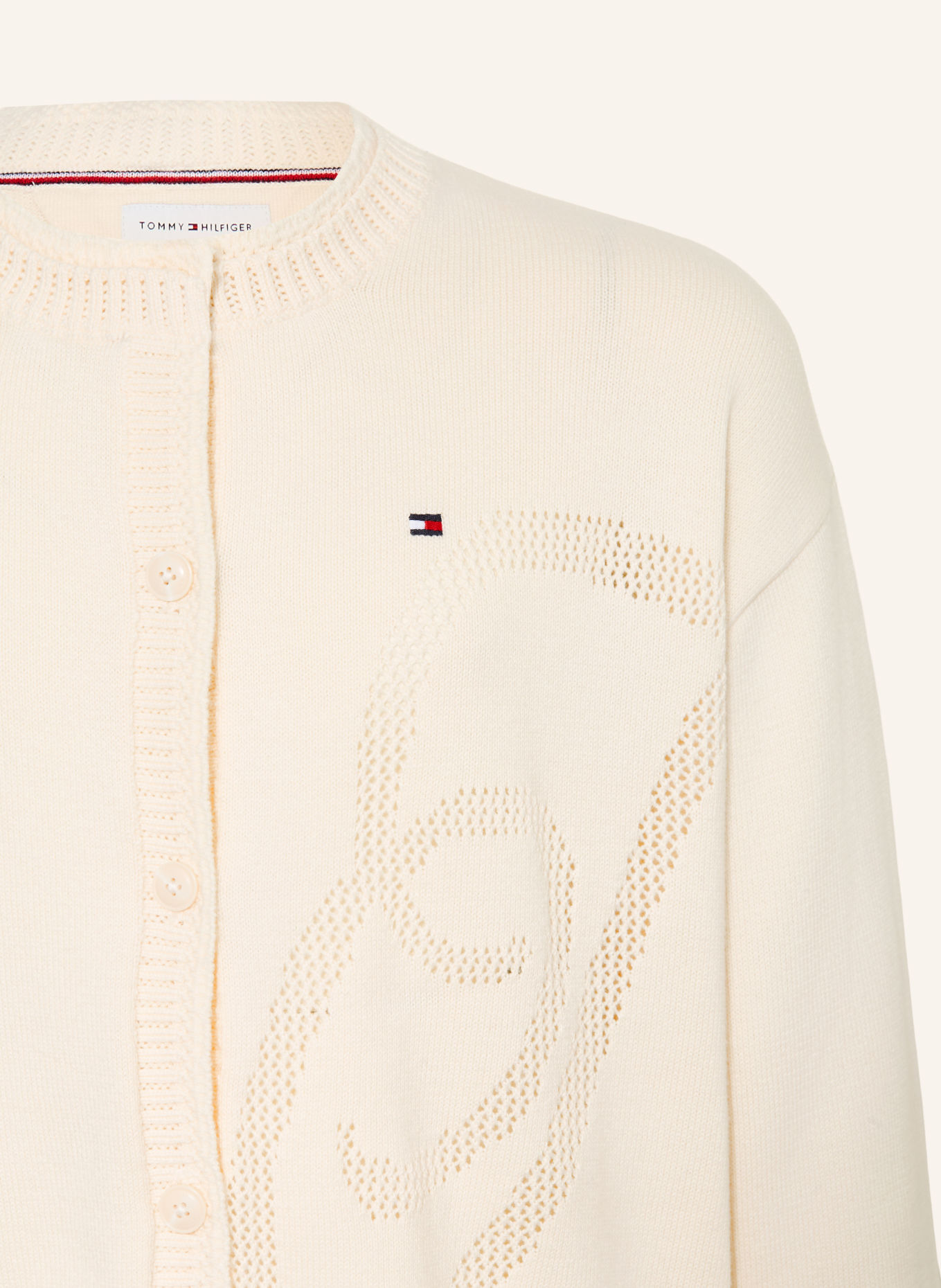 TOMMY HILFIGER Strickjacke: CREME