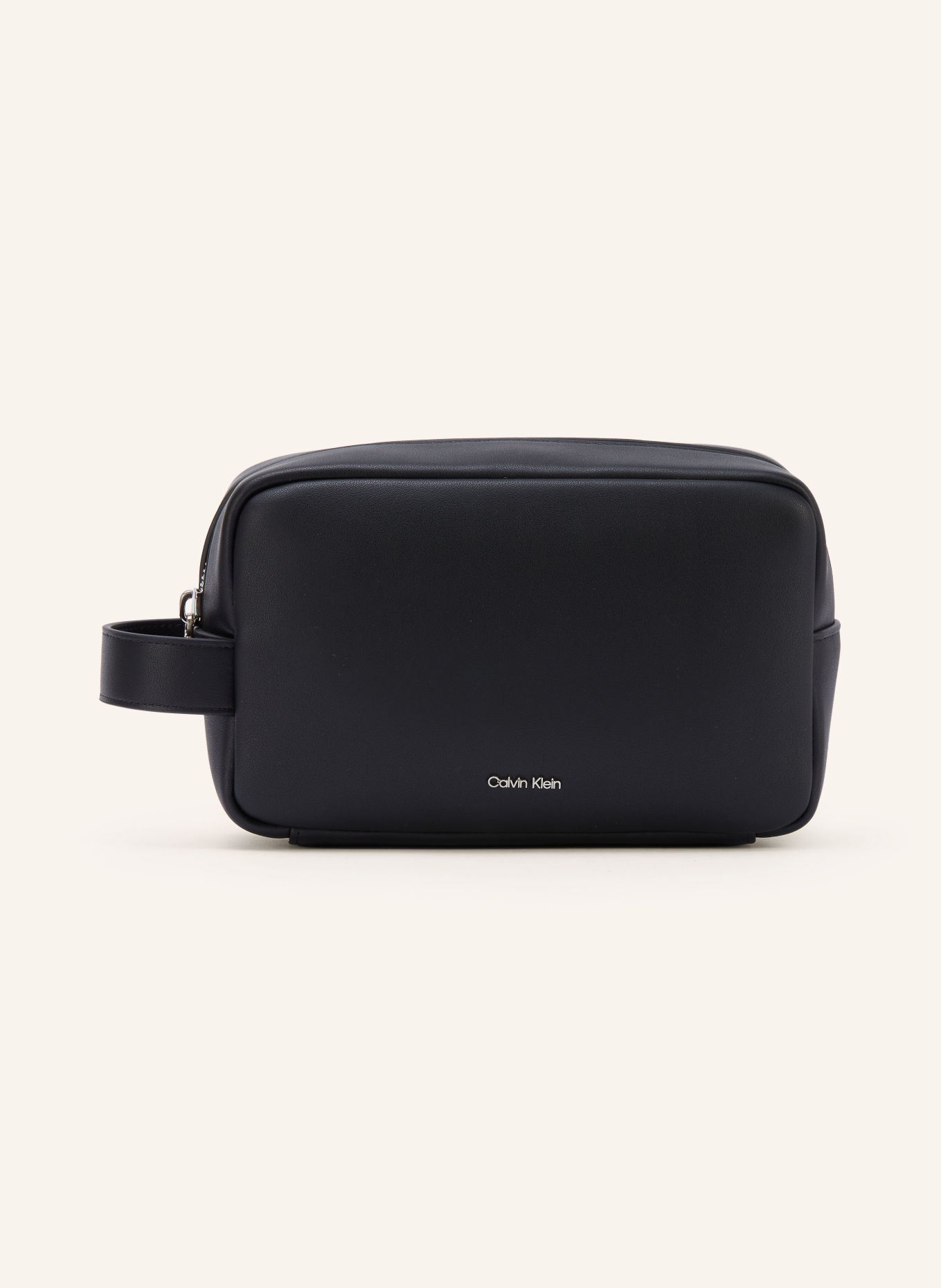 Calvin Klein Kulturtasche: SCHWARZ / SILBER