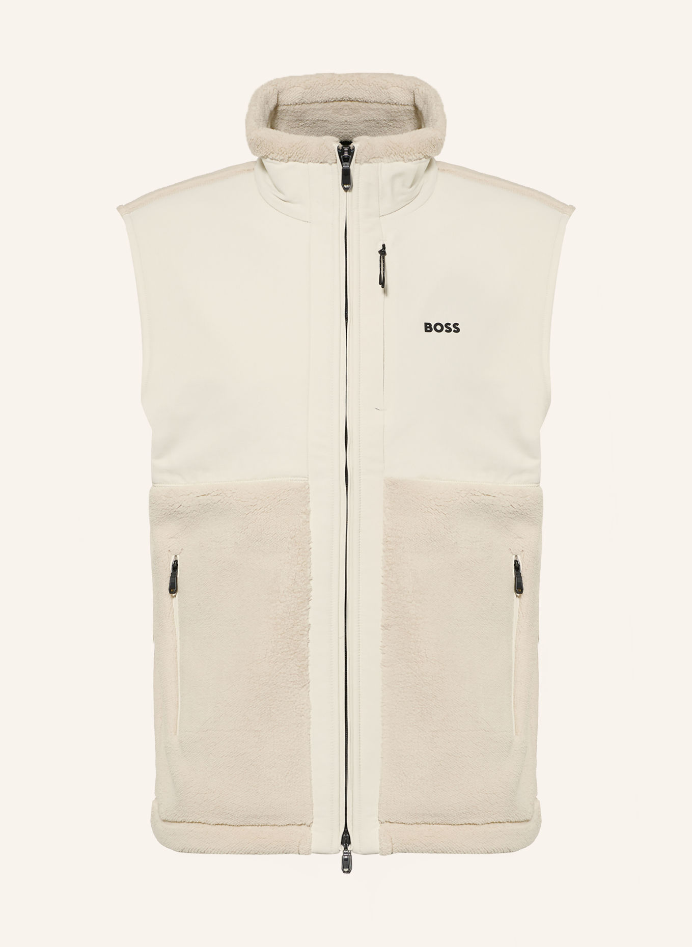 BOSS SVEEDY Fleece Vest: LIGHT BROWN