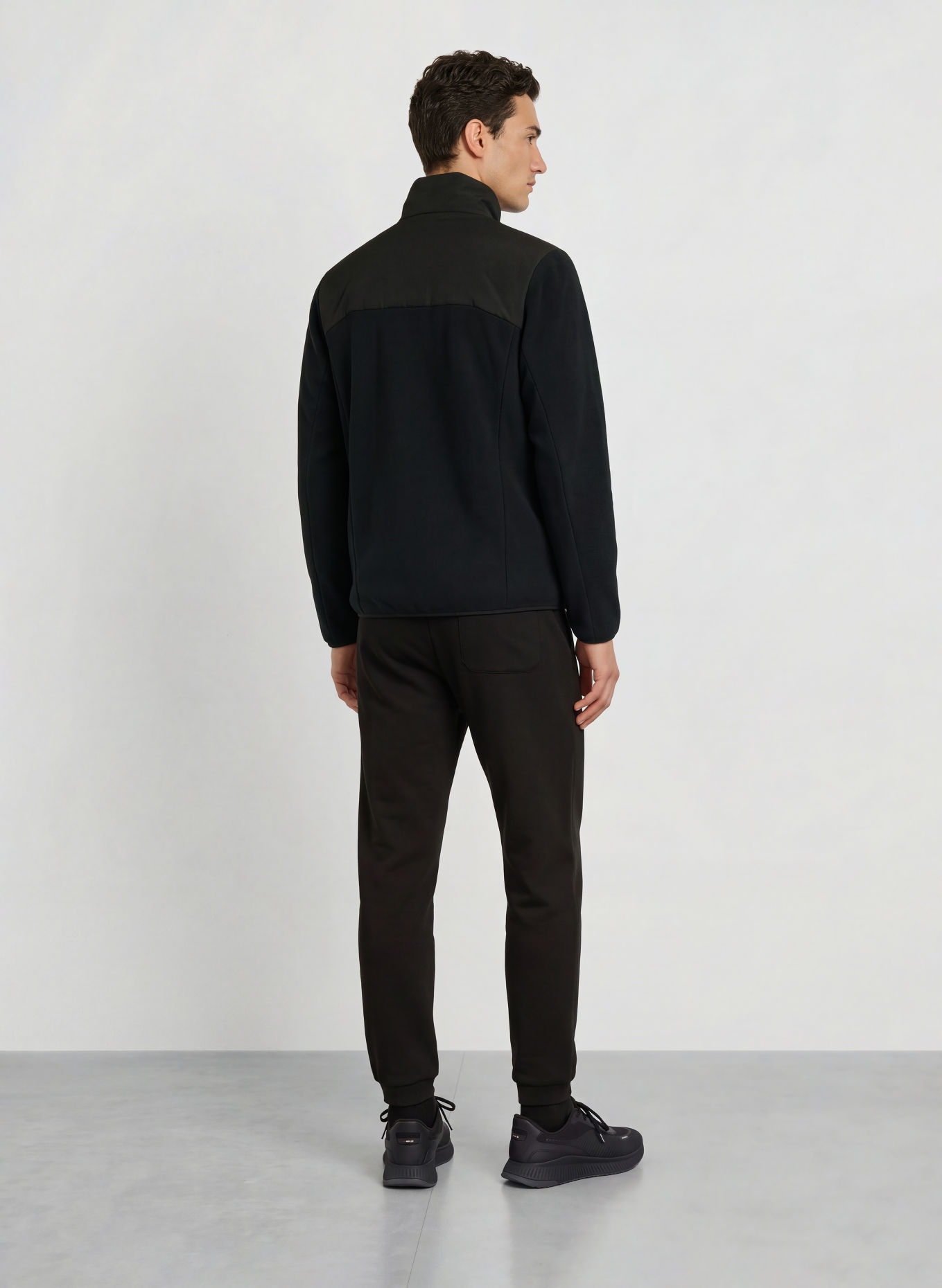 BOSS BLOCK Down jacket in a mix of materials: BLACK
