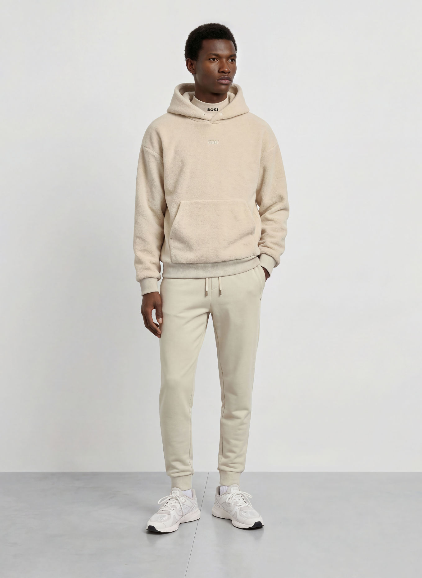 BOSS Fleece-Hoodie TEDDY: BEIGE