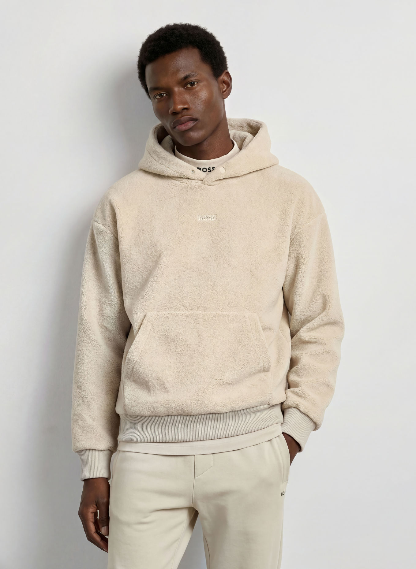 BOSS Fleece-Hoodie TEDDY: BEIGE