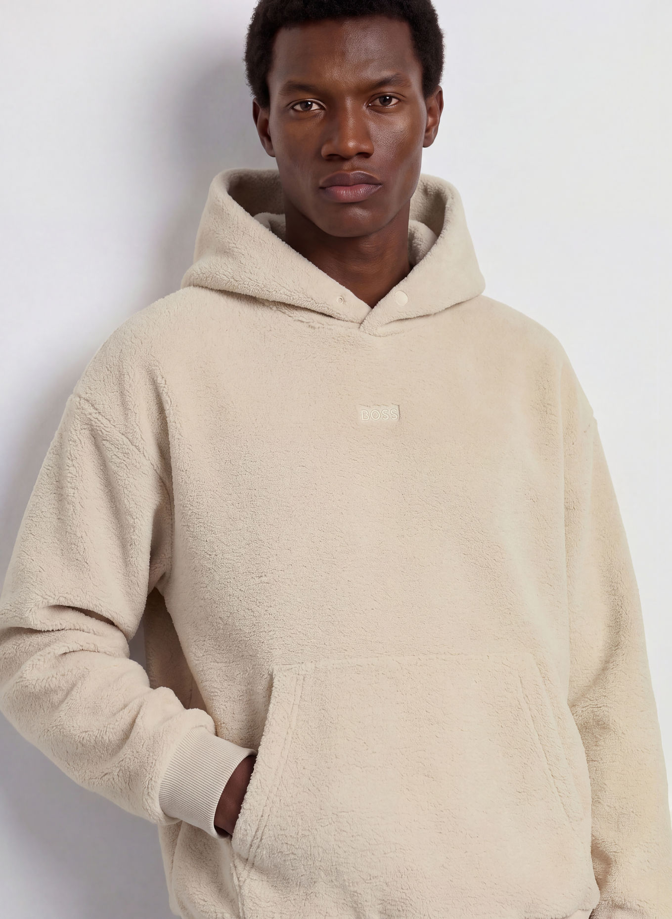 BOSS Fleece-Hoodie TEDDY: BEIGE