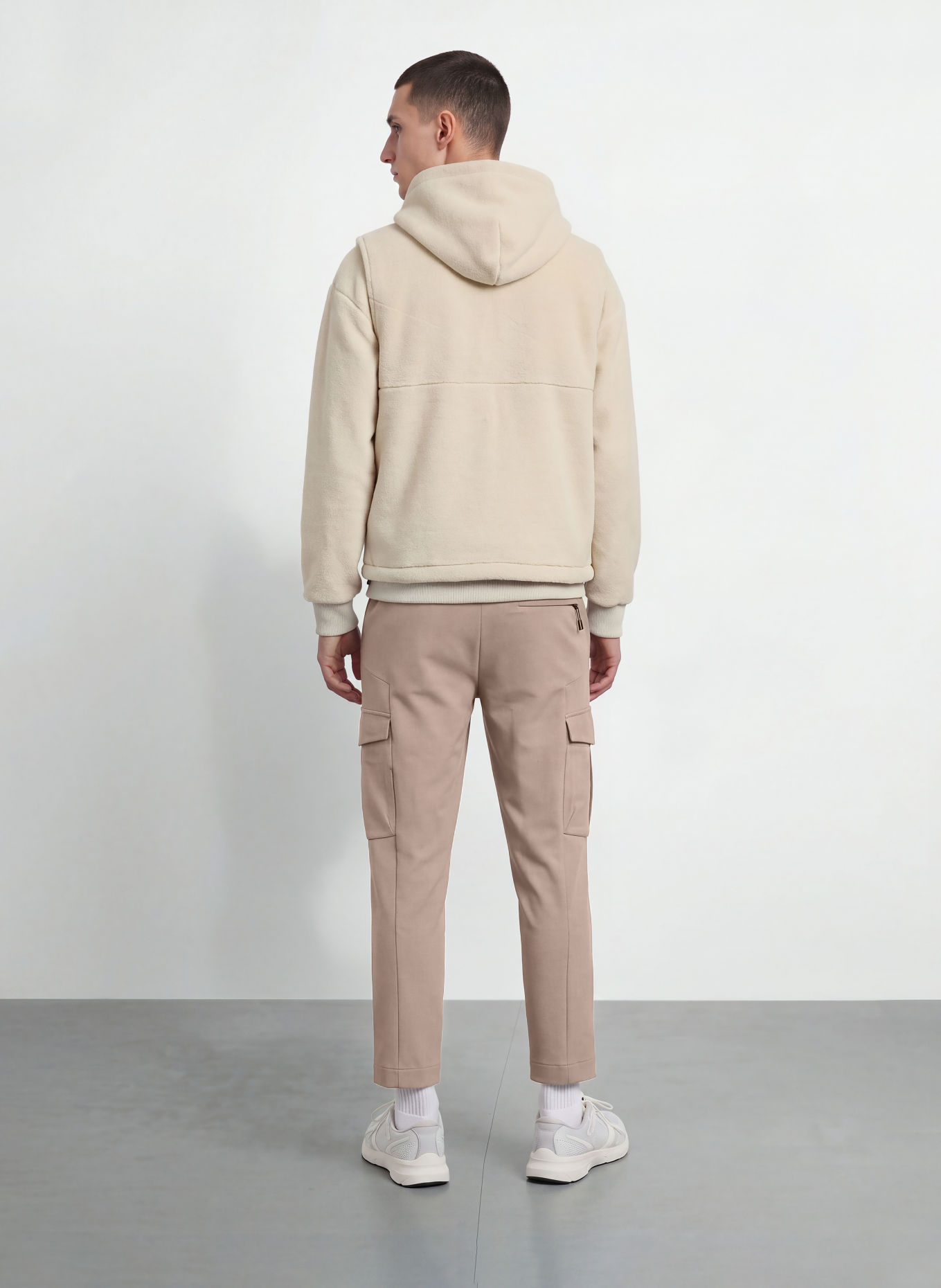 BOSS URBANEX TRANSIT Tapered Fit Flannel Cargo trousers: TAUPE
