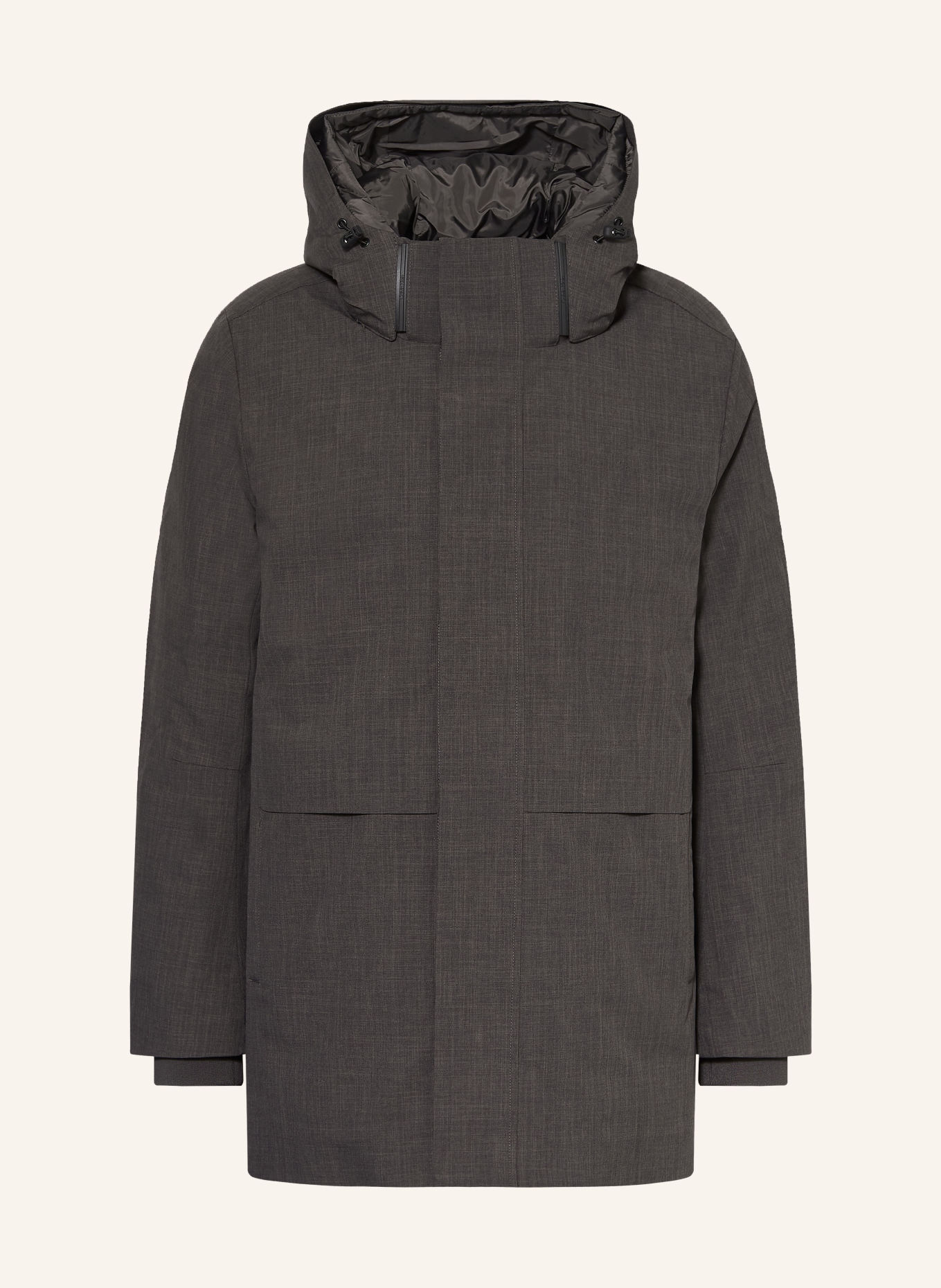 Calvin Klein Daunenjacke mit abnehmbarer Kapuze: DUNKELGRAU