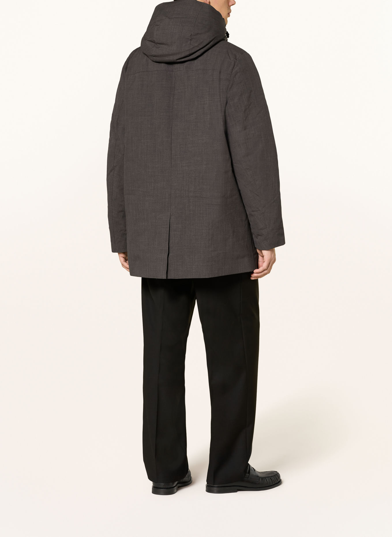 Calvin Klein Daunenjacke mit abnehmbarer Kapuze: DUNKELGRAU