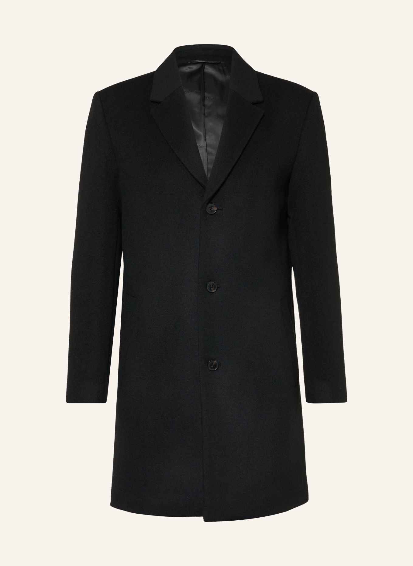 Calvin Klein Coat: BLACK