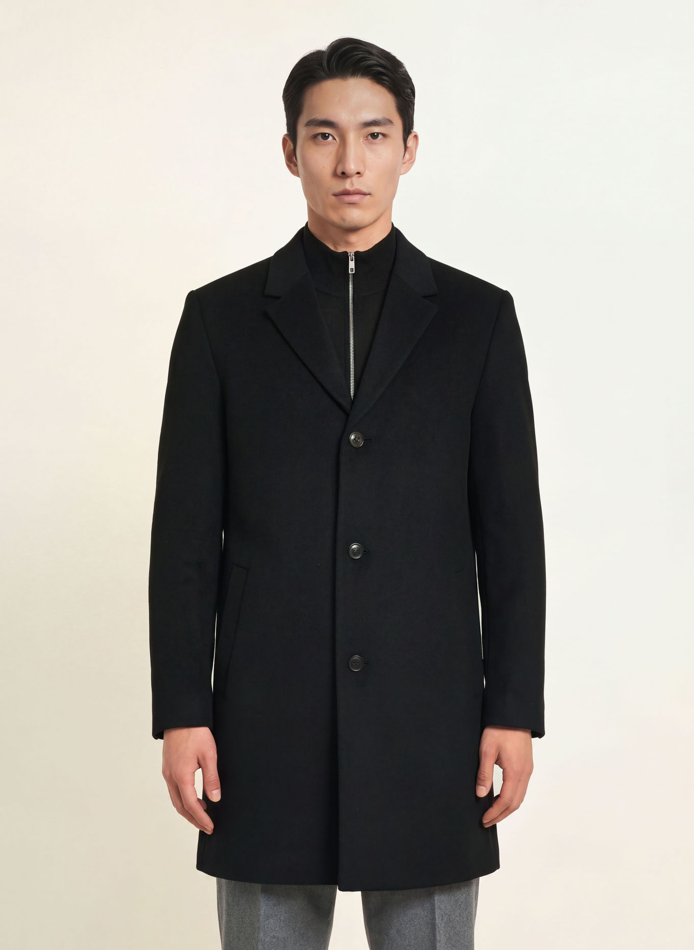 Calvin Klein Coat: BLACK