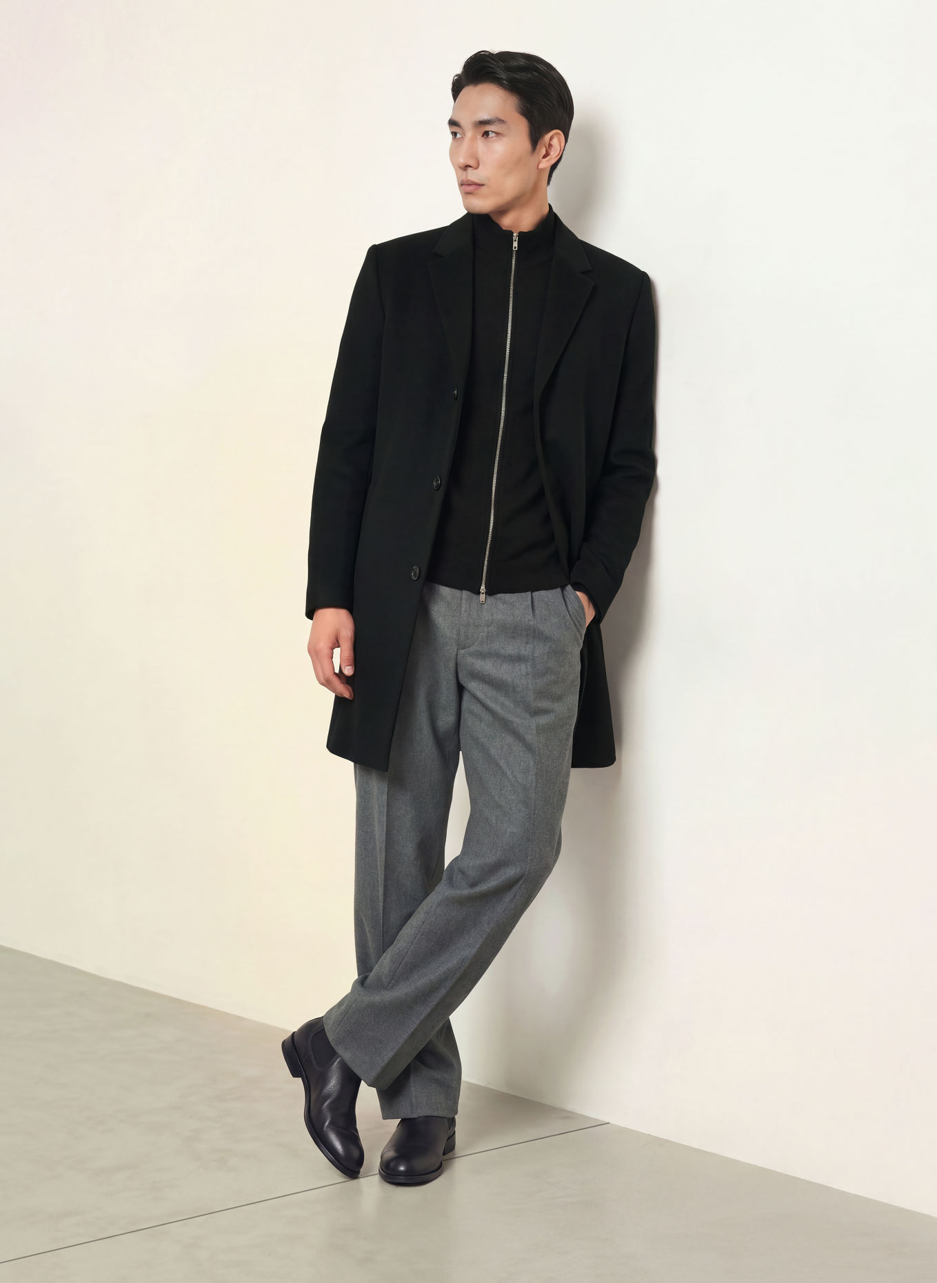 Calvin Klein Coat: BLACK