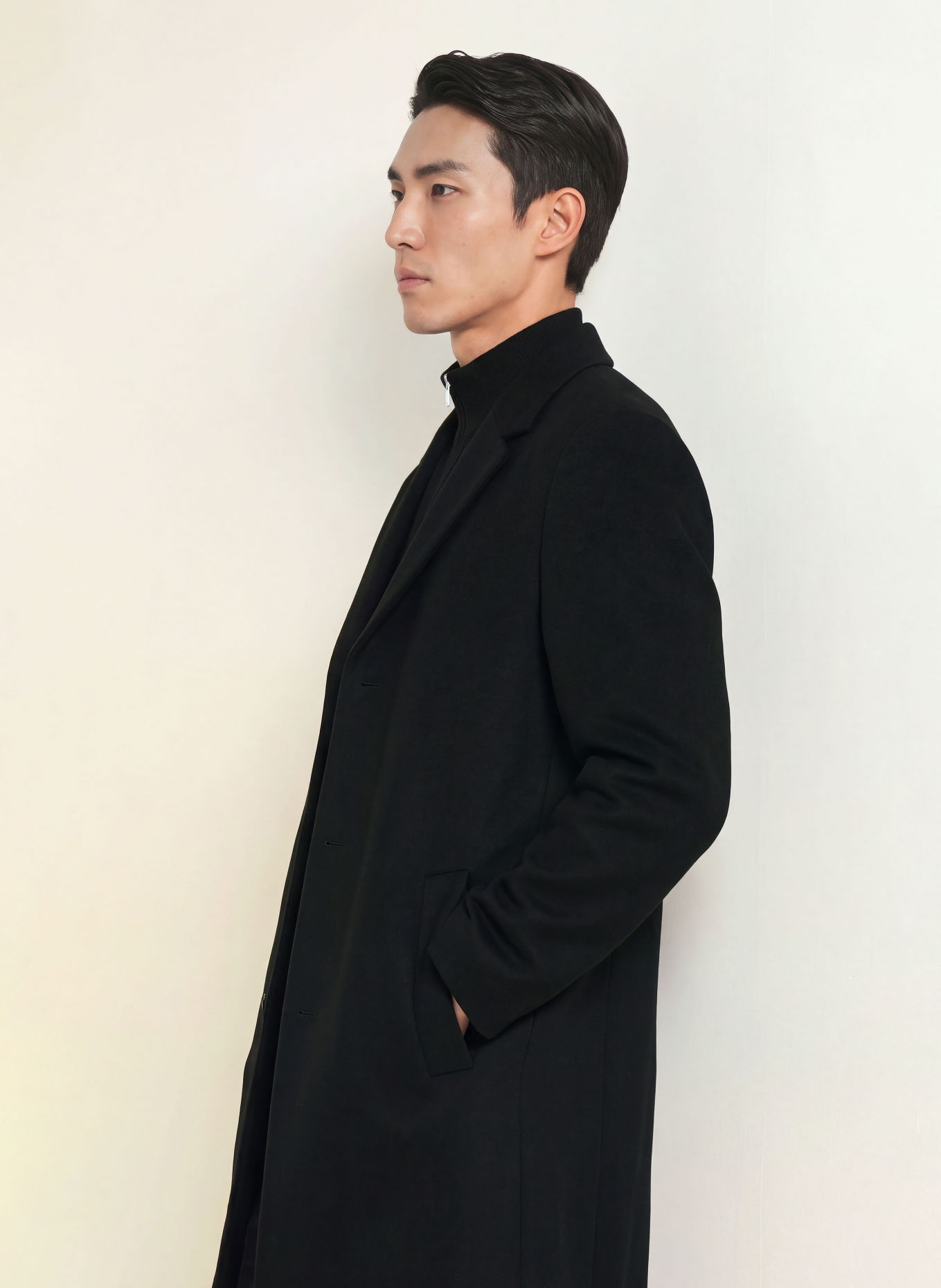 Calvin Klein Coat: BLACK