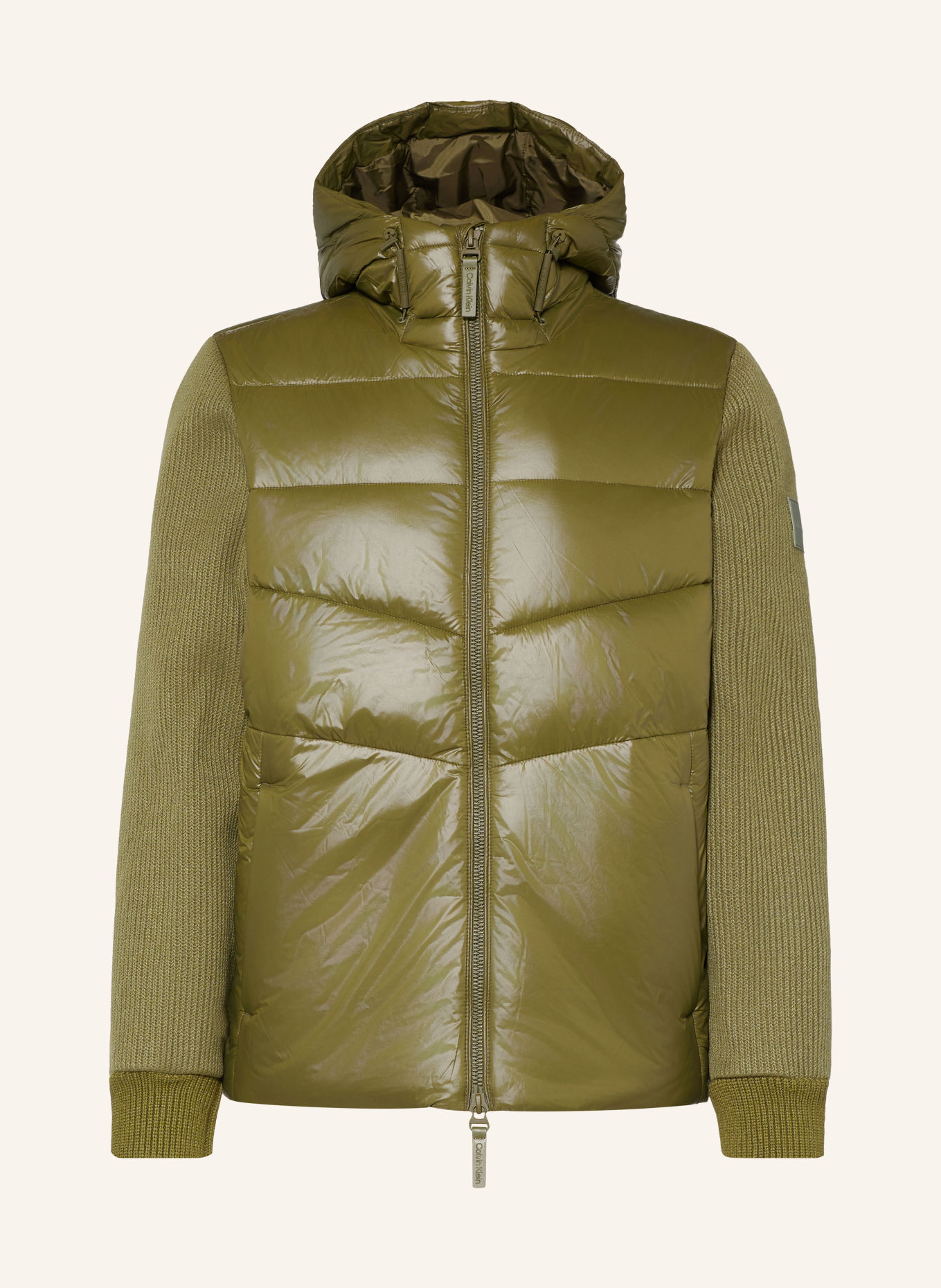 Calvin Klein Quilted jacket in a mix of materials: OLIVE