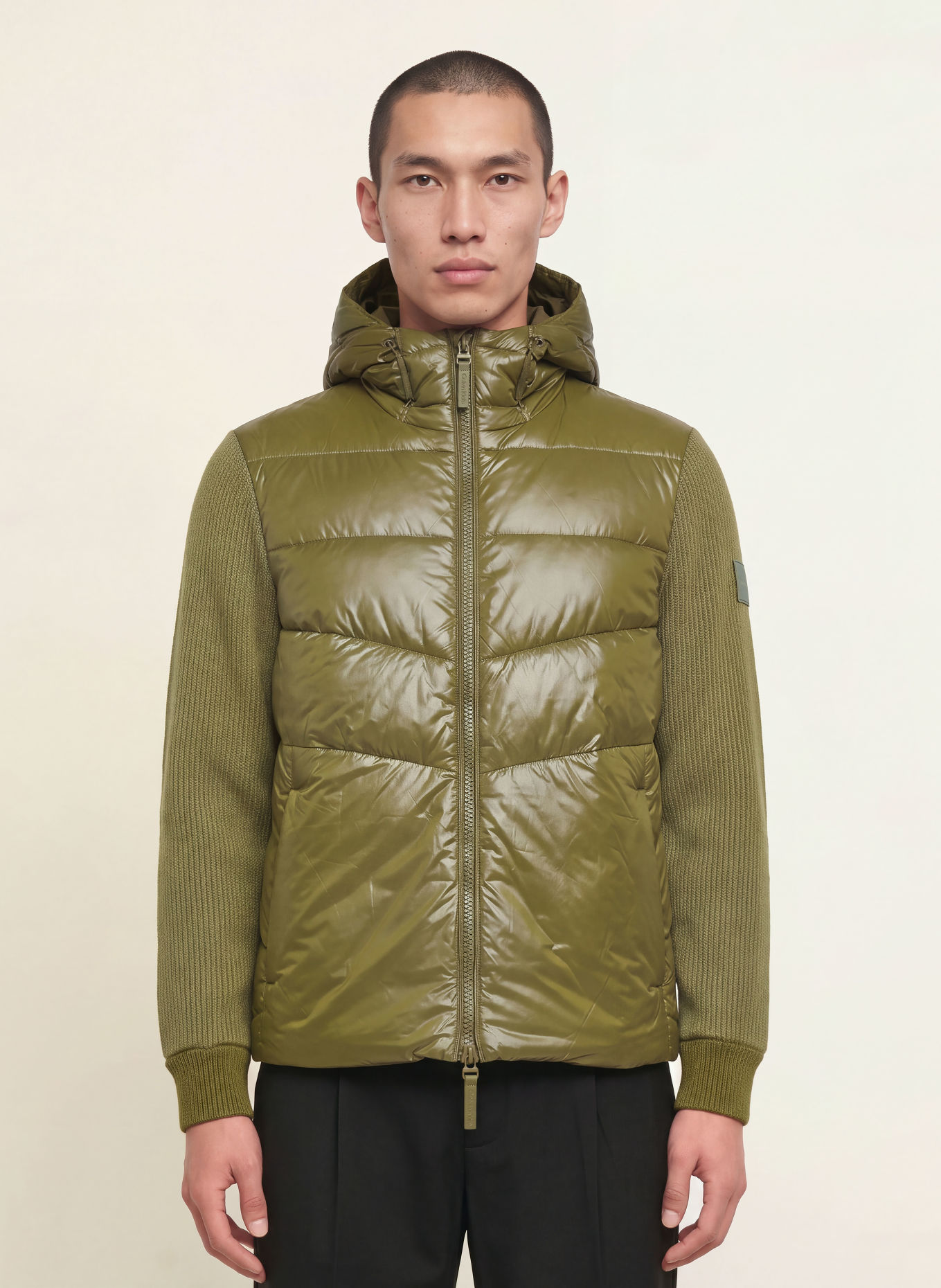 Calvin Klein Quilted jacket in a mix of materials: OLIVE