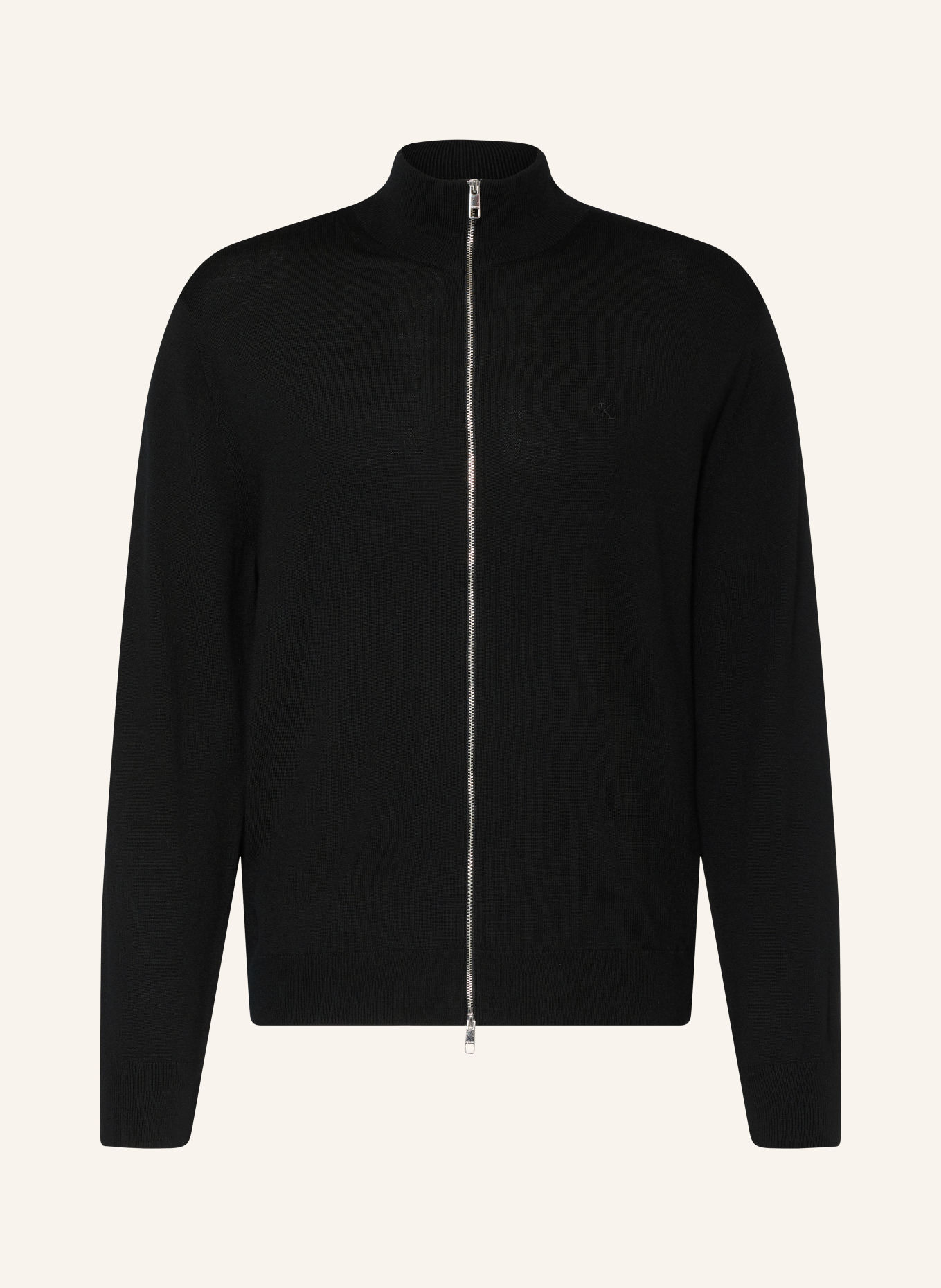 Calvin Klein Merinowool Cardigan: BLACK