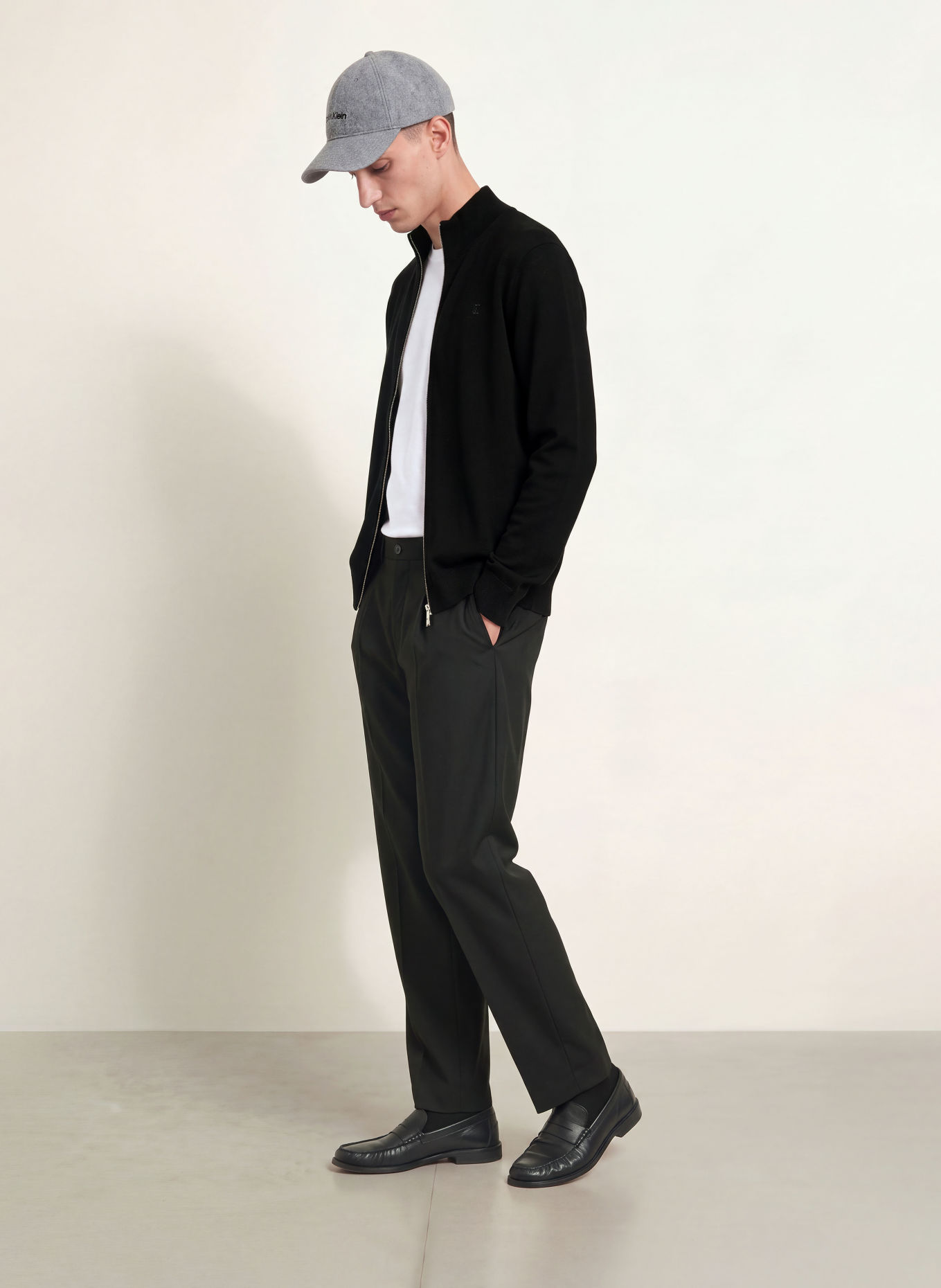 Calvin Klein Merinowool Cardigan: BLACK