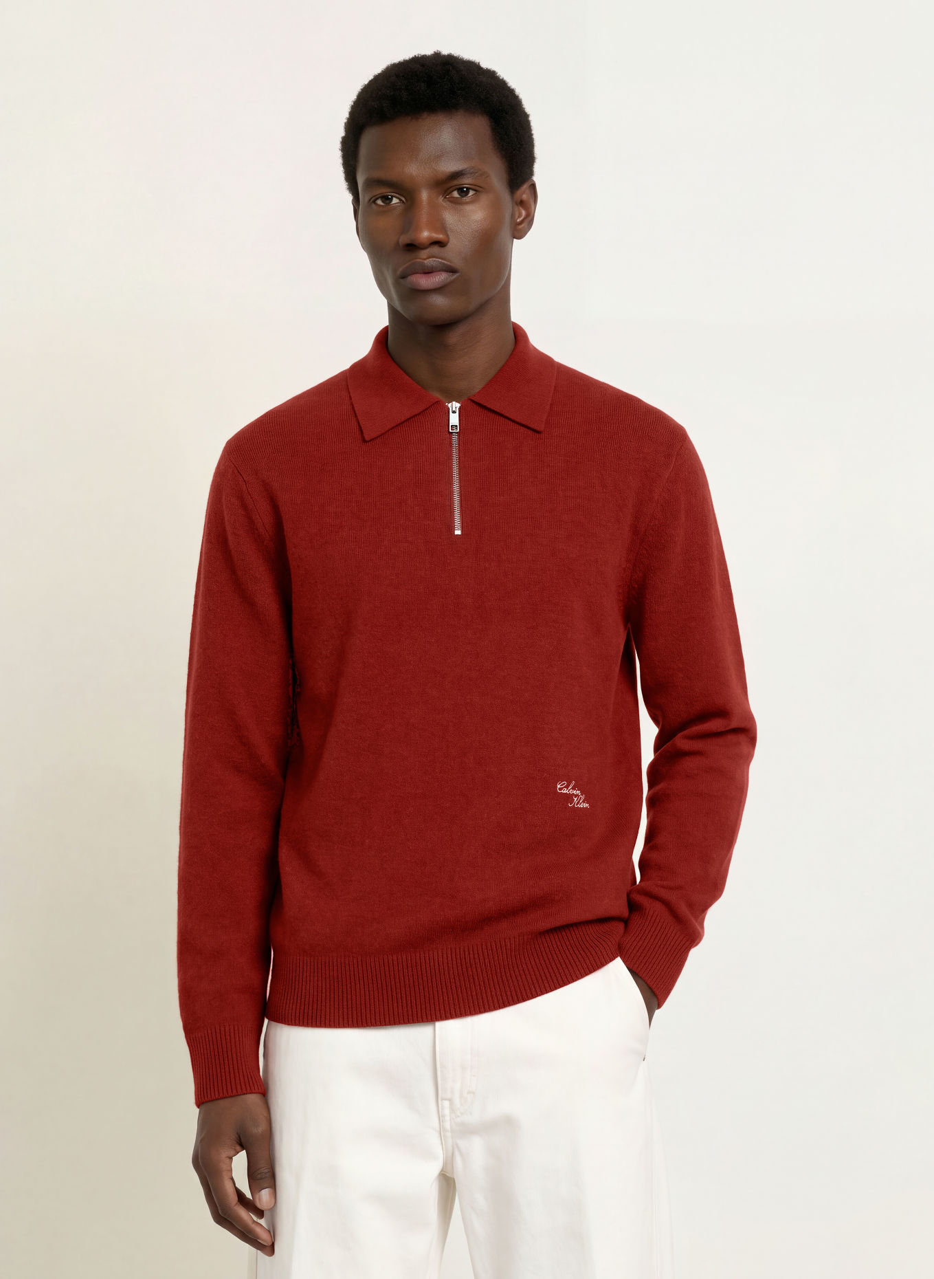 Calvin Klein Half-zip sweater: RED