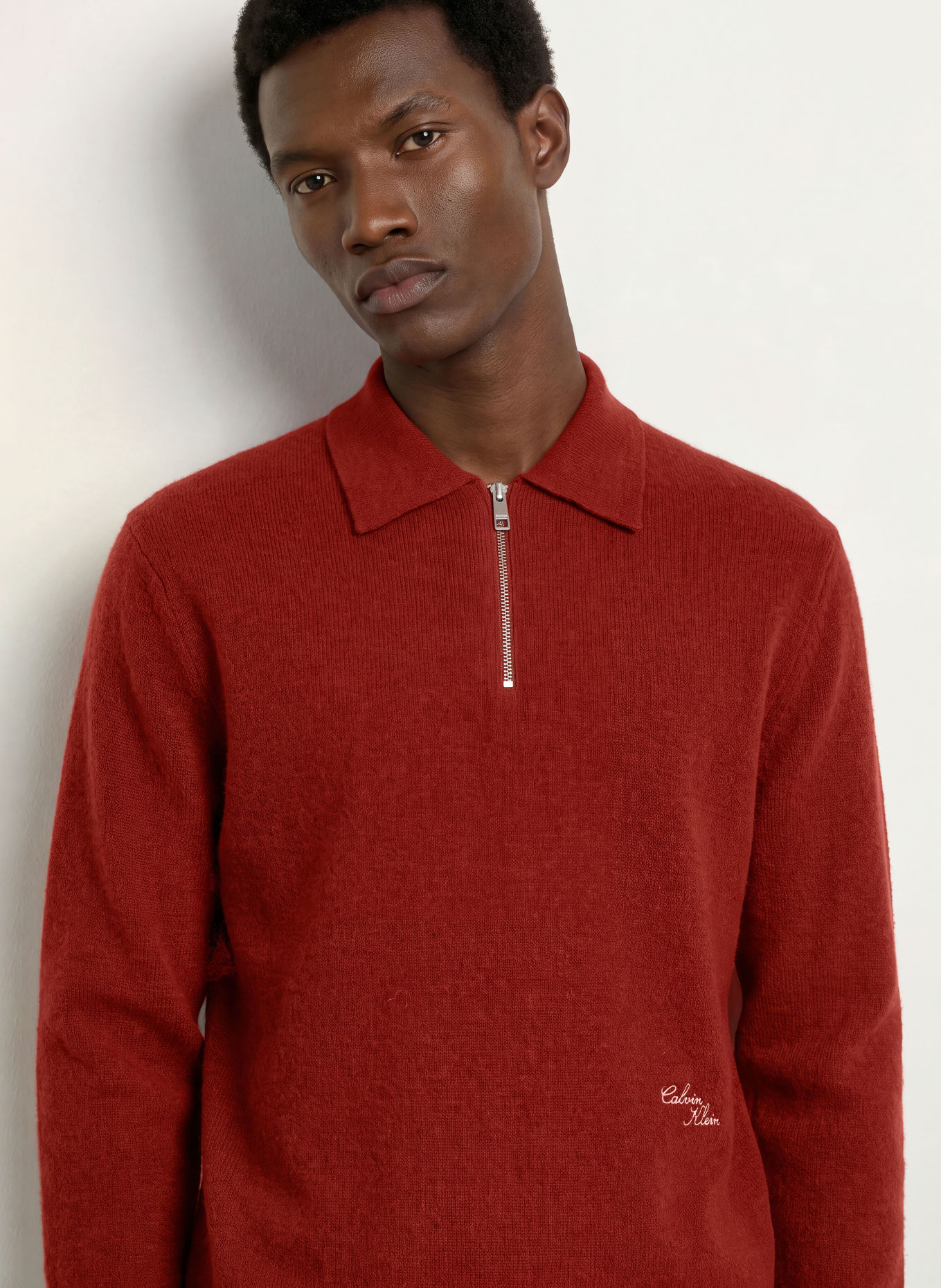 Calvin Klein Half-zip sweater: RED