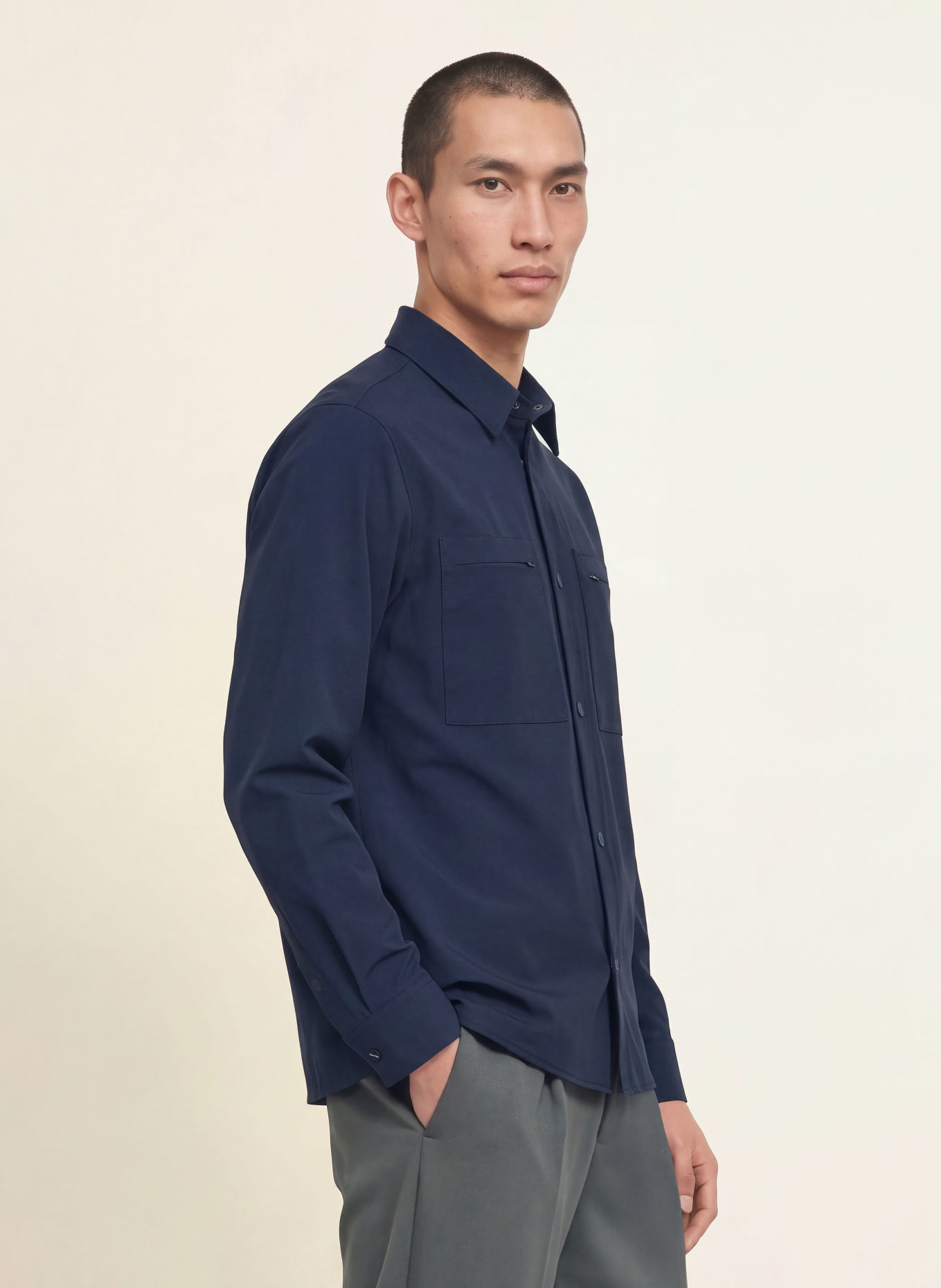Calvin Klein Overshirt: DARK BLUE