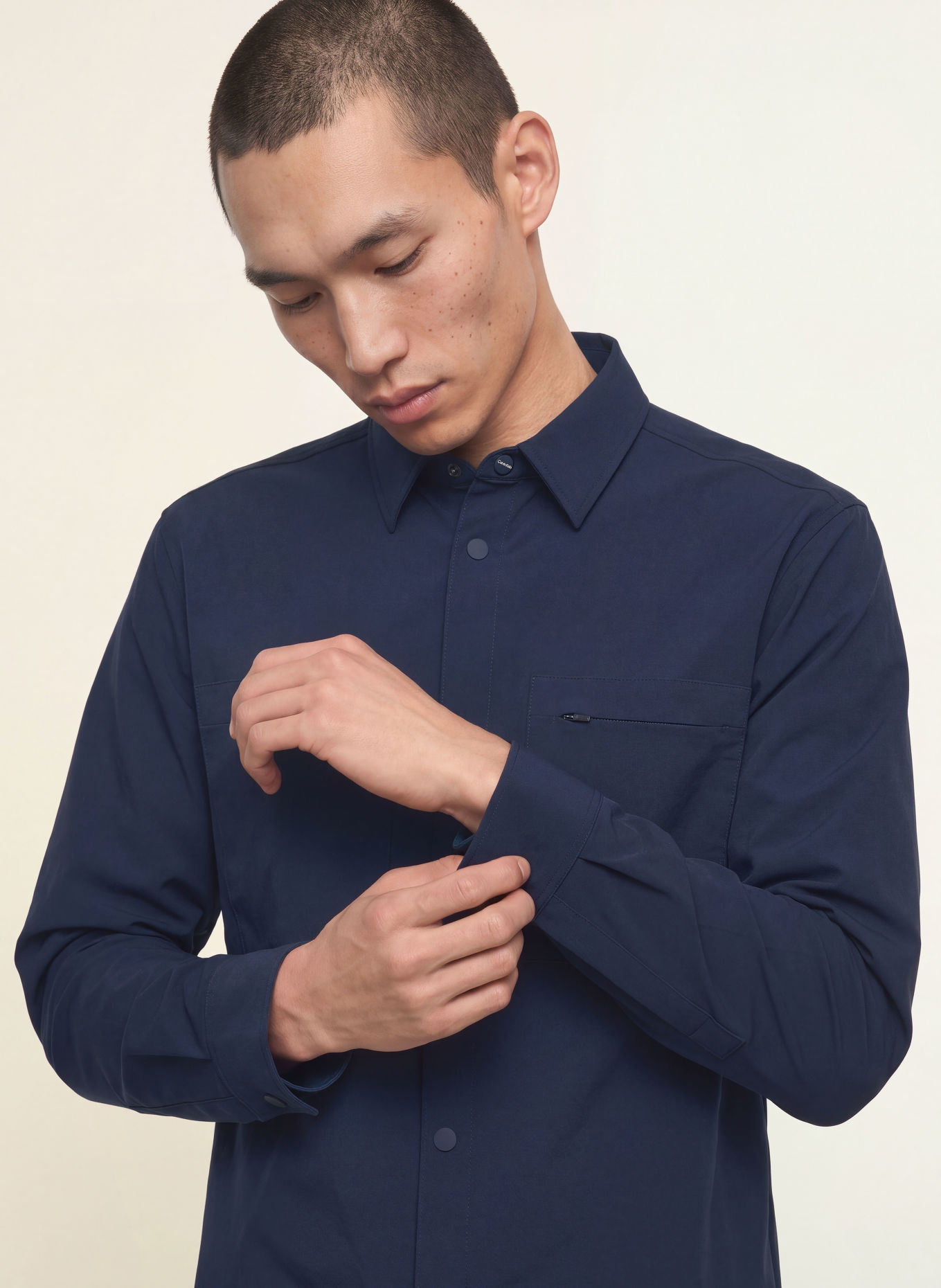 Calvin Klein Overshirt: DARK BLUE