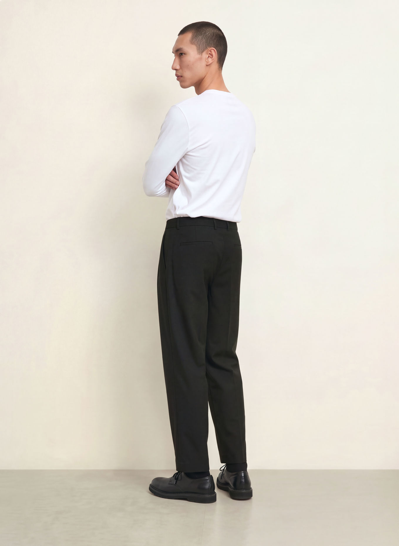 Calvin Klein Tapered-Fit Trousers: BLACK