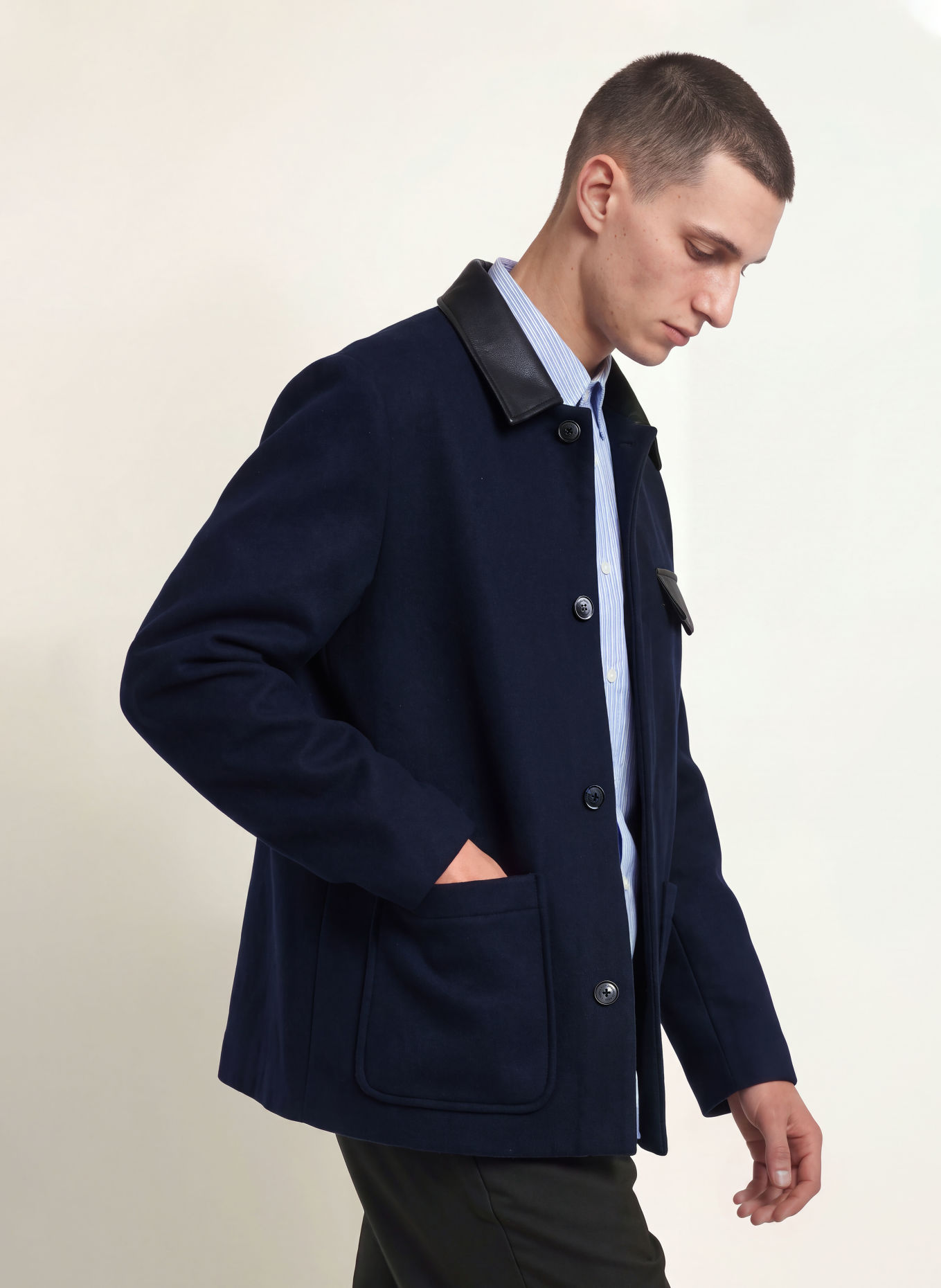 Calvin Klein Overshirt: DARK BLUE / BLACK
