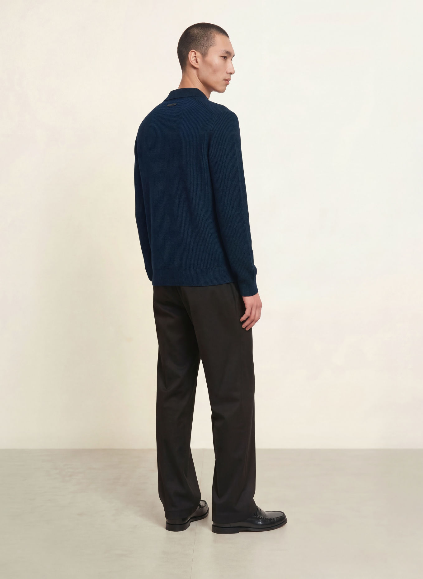 Calvin Klein Knit polo shirt: BLACK / DARK BLUE