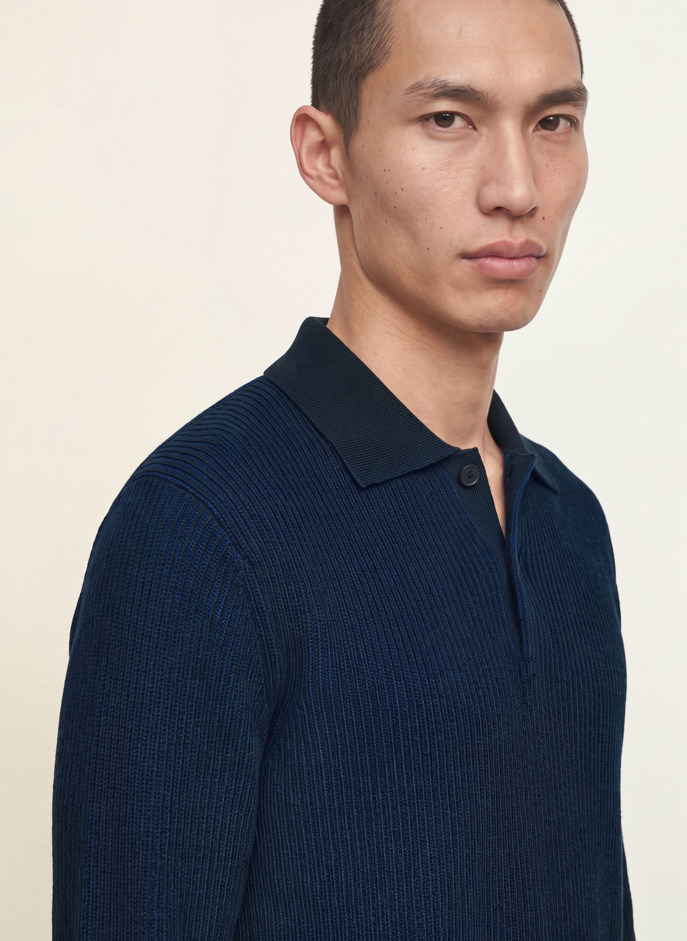 Calvin Klein Knit polo shirt: BLACK / DARK BLUE