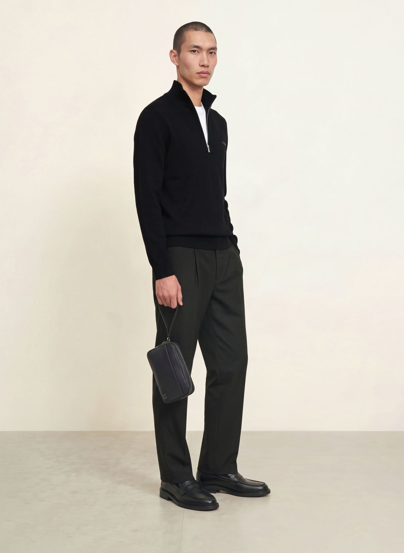 Calvin Klein Half-zip sweater: BLACK