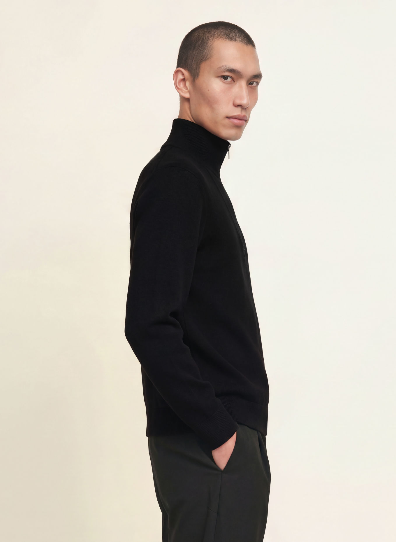 Calvin Klein Half-zip sweater: BLACK