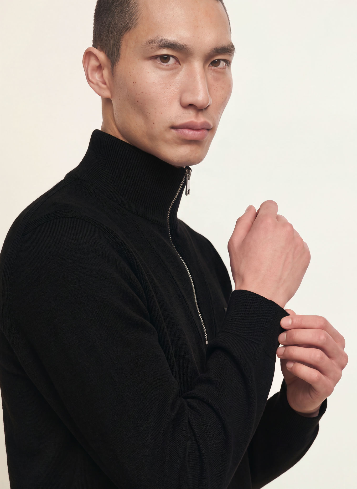 Calvin Klein Half-zip sweater: BLACK
