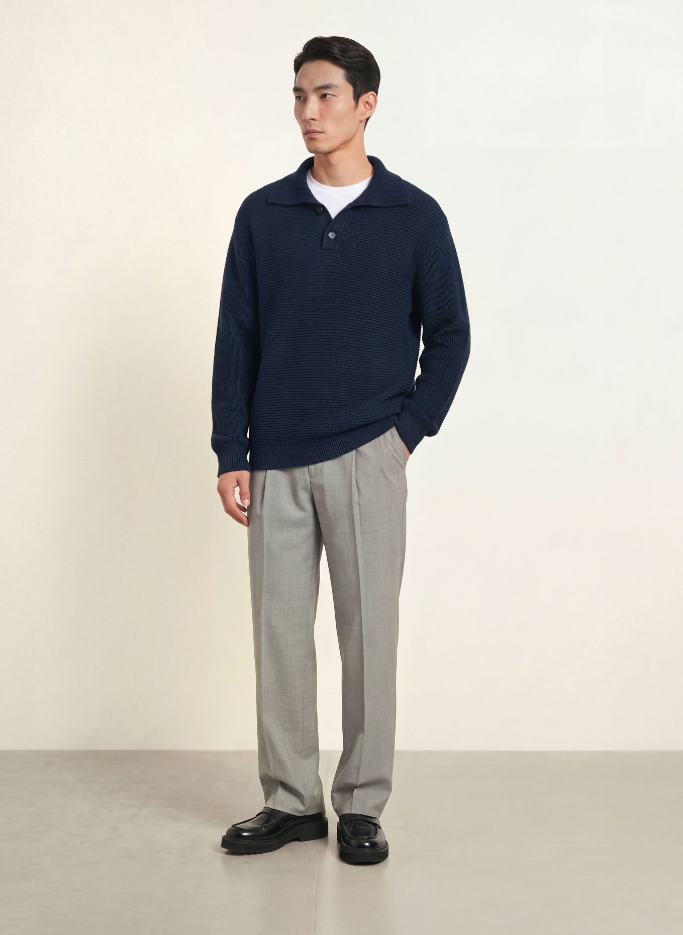 Calvin Klein Half-zip sweater: DARK BLUE