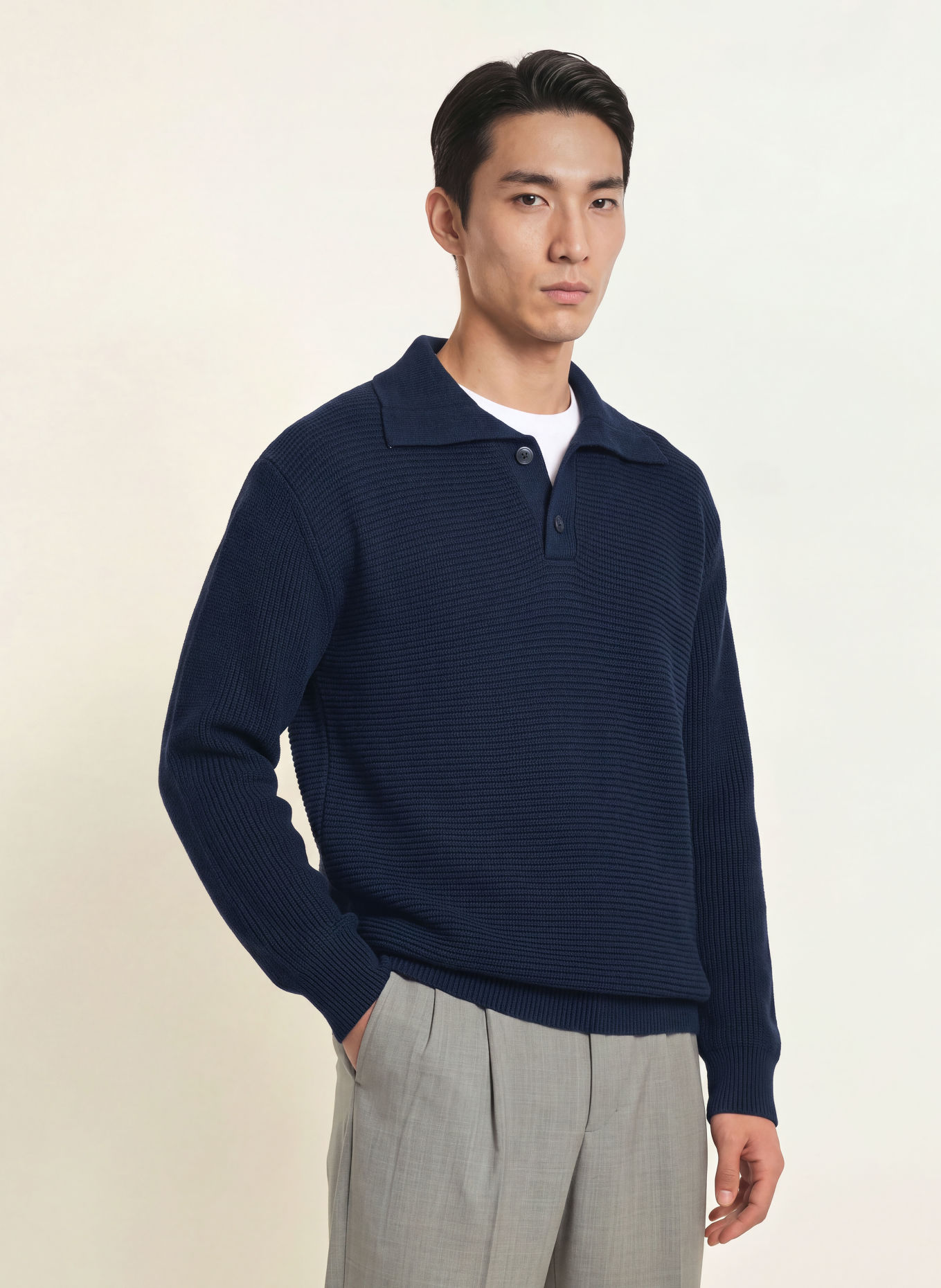 Calvin Klein Half-zip sweater: DARK BLUE
