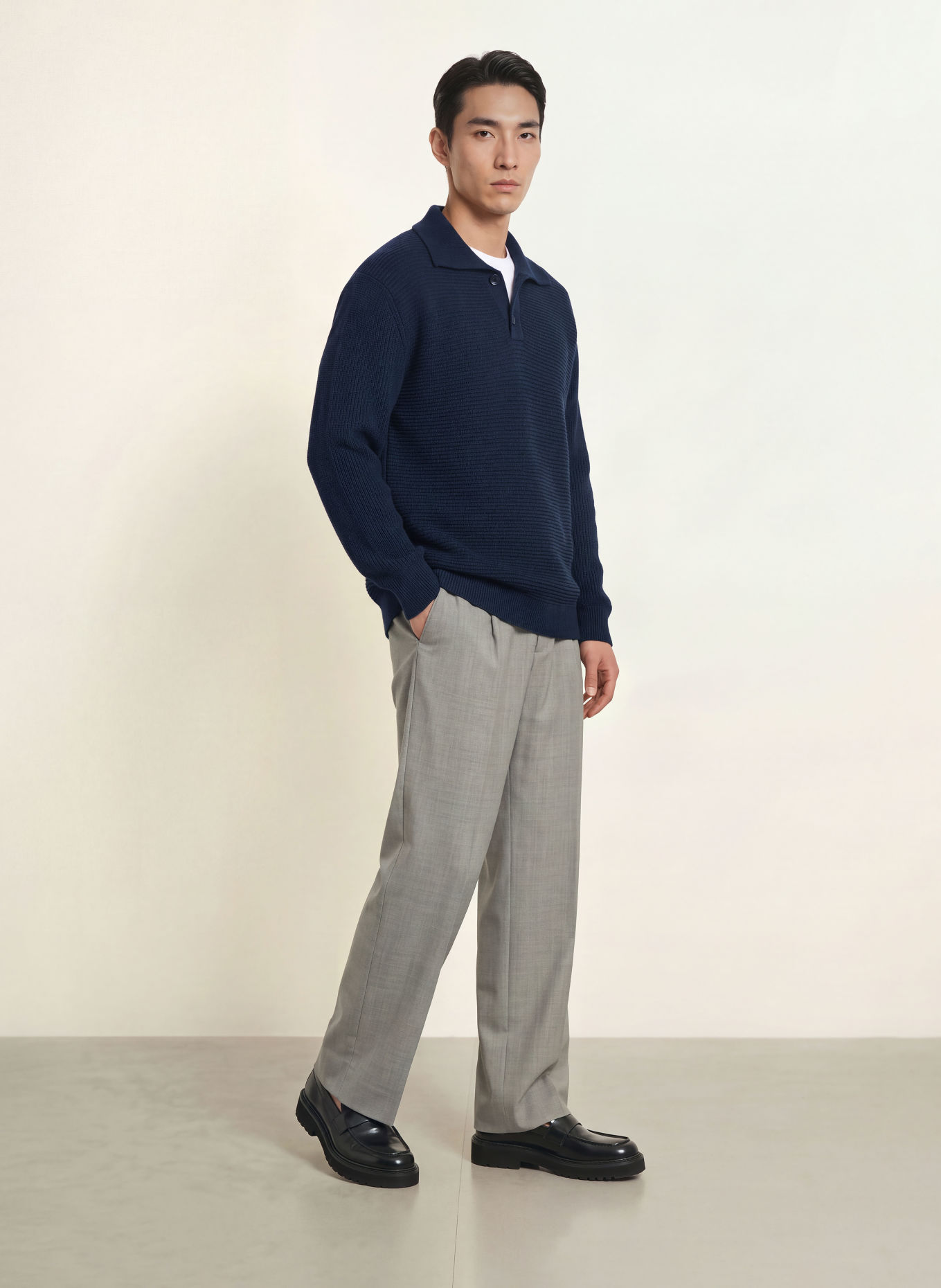 Calvin Klein Half-zip sweater: DARK BLUE