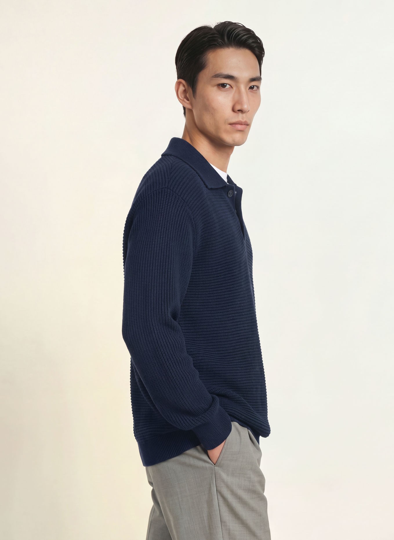 Calvin Klein Half-zip sweater: DARK BLUE