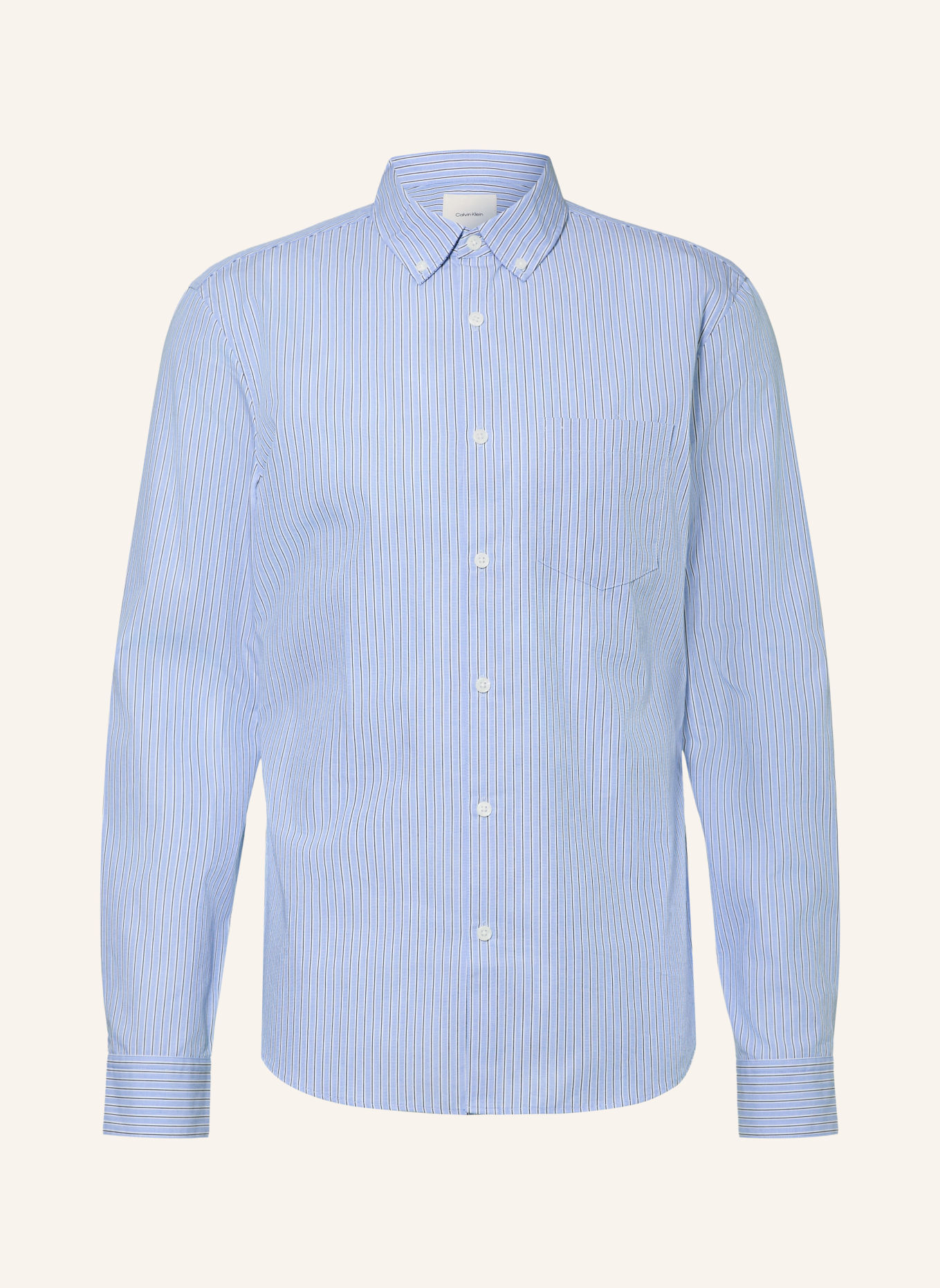 Calvin Klein Slim-Fit Shirt: LIGHT BLUE / DARK BLUE / WHITE