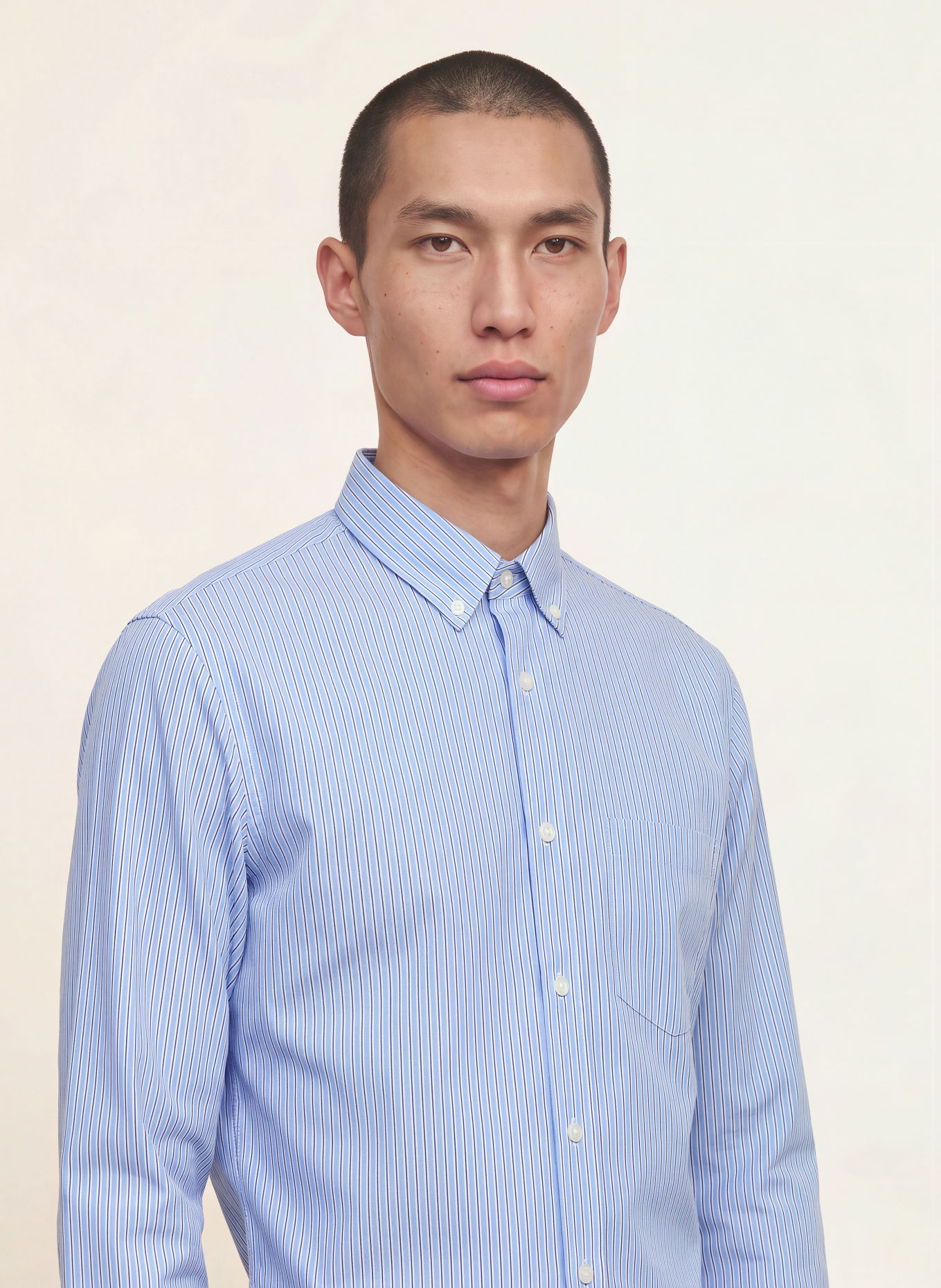 Calvin Klein Slim-Fit Shirt: LIGHT BLUE / DARK BLUE / WHITE