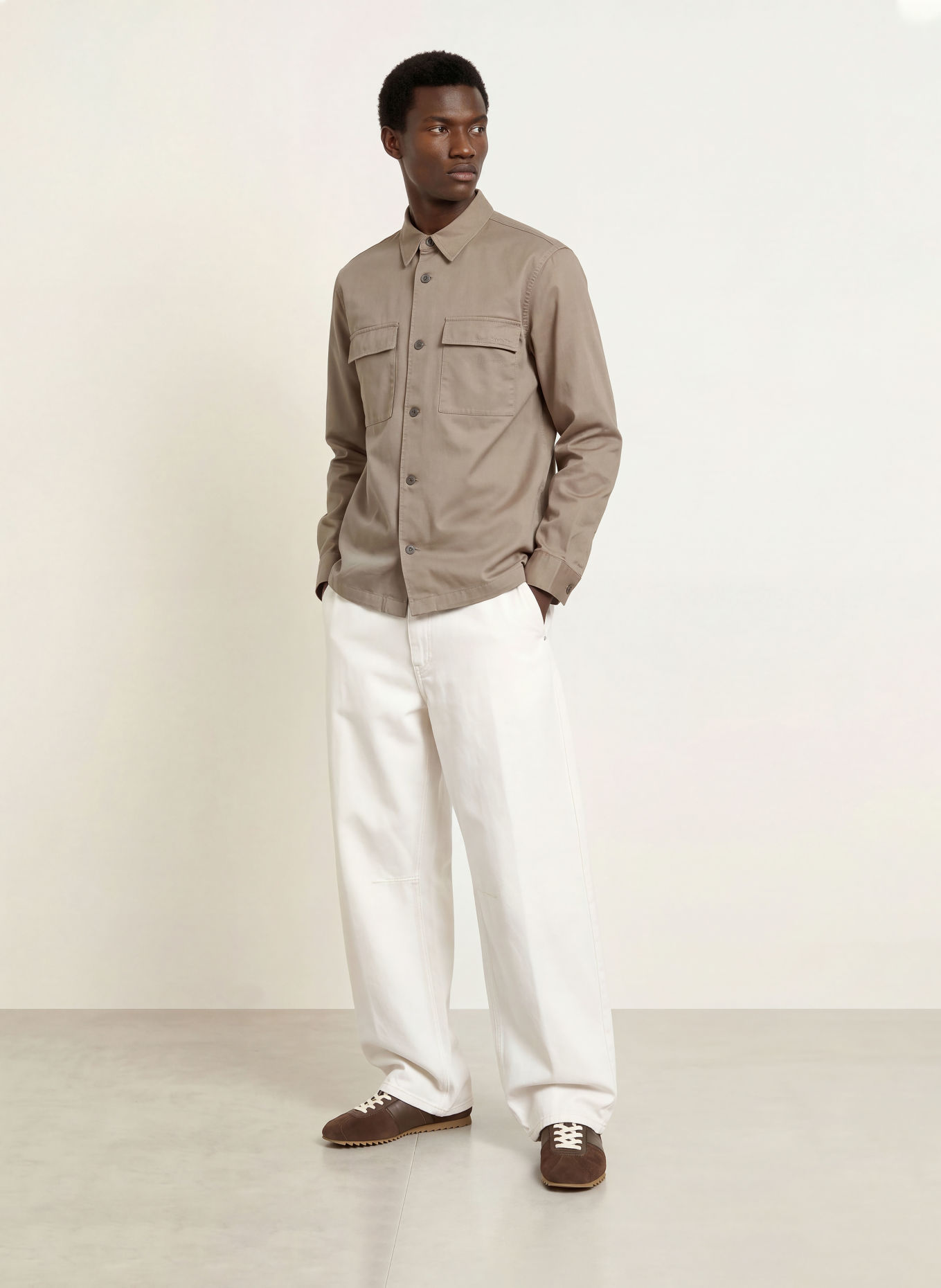 Calvin Klein Overshirt: LIGHT BROWN