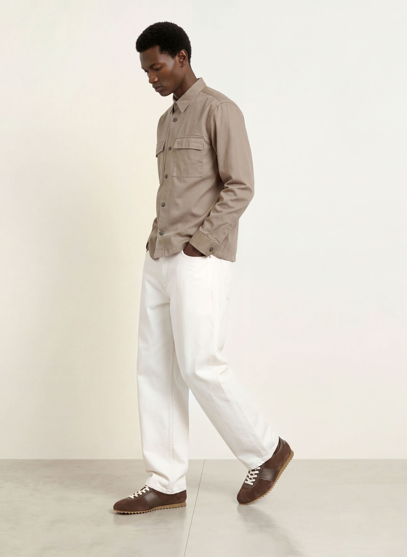 Calvin Klein Overshirt: LIGHT BROWN