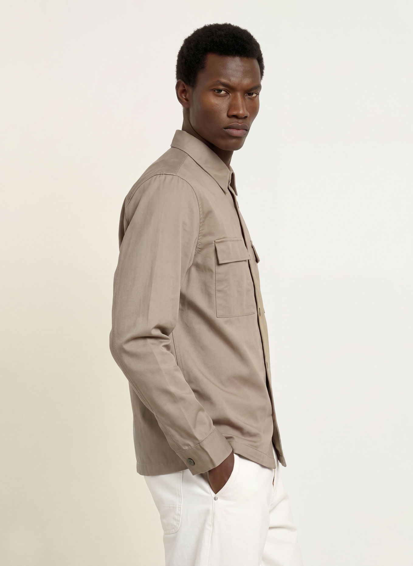 Calvin Klein Overshirt: LIGHT BROWN