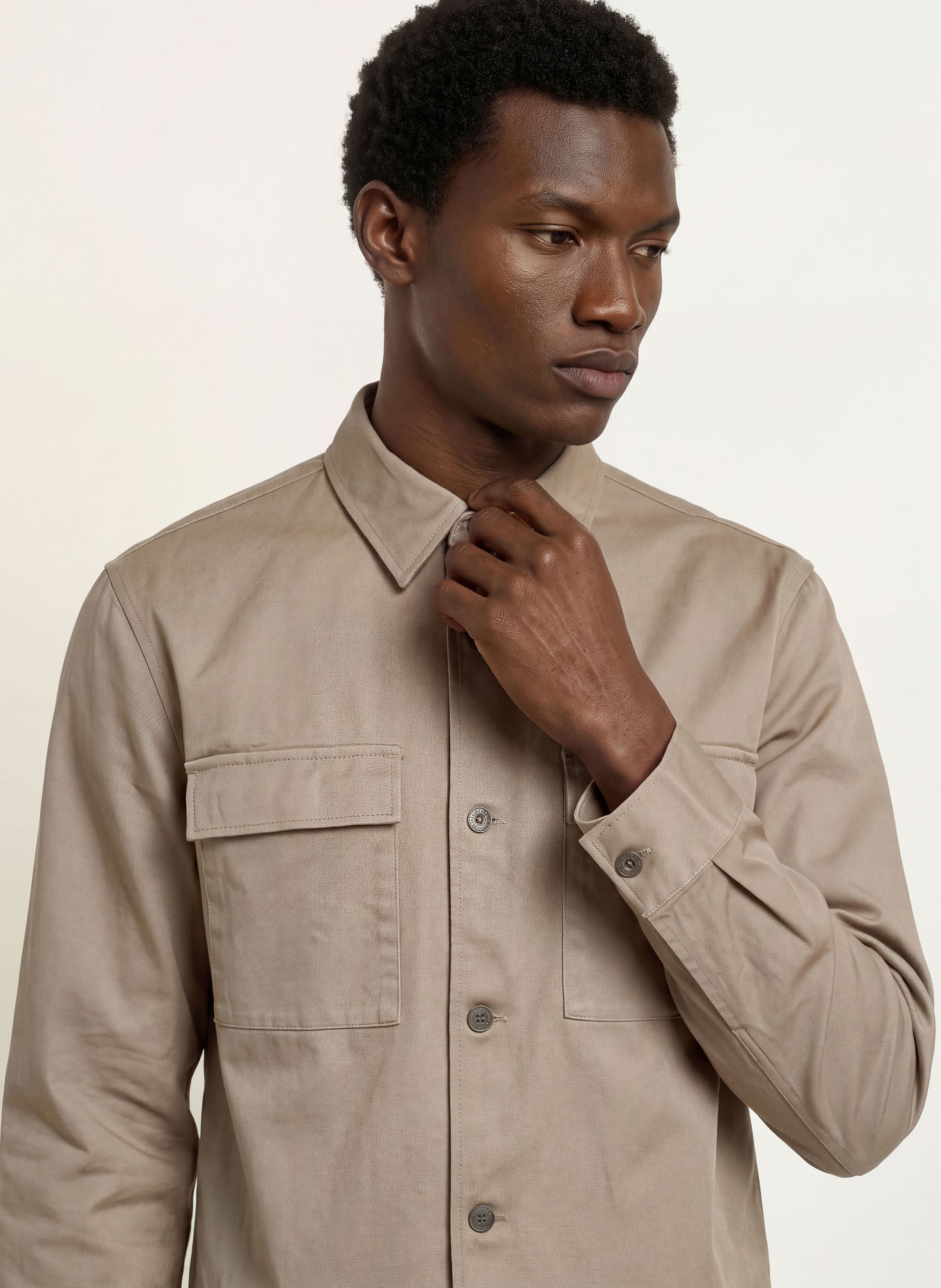 Calvin Klein Overshirt: LIGHT BROWN