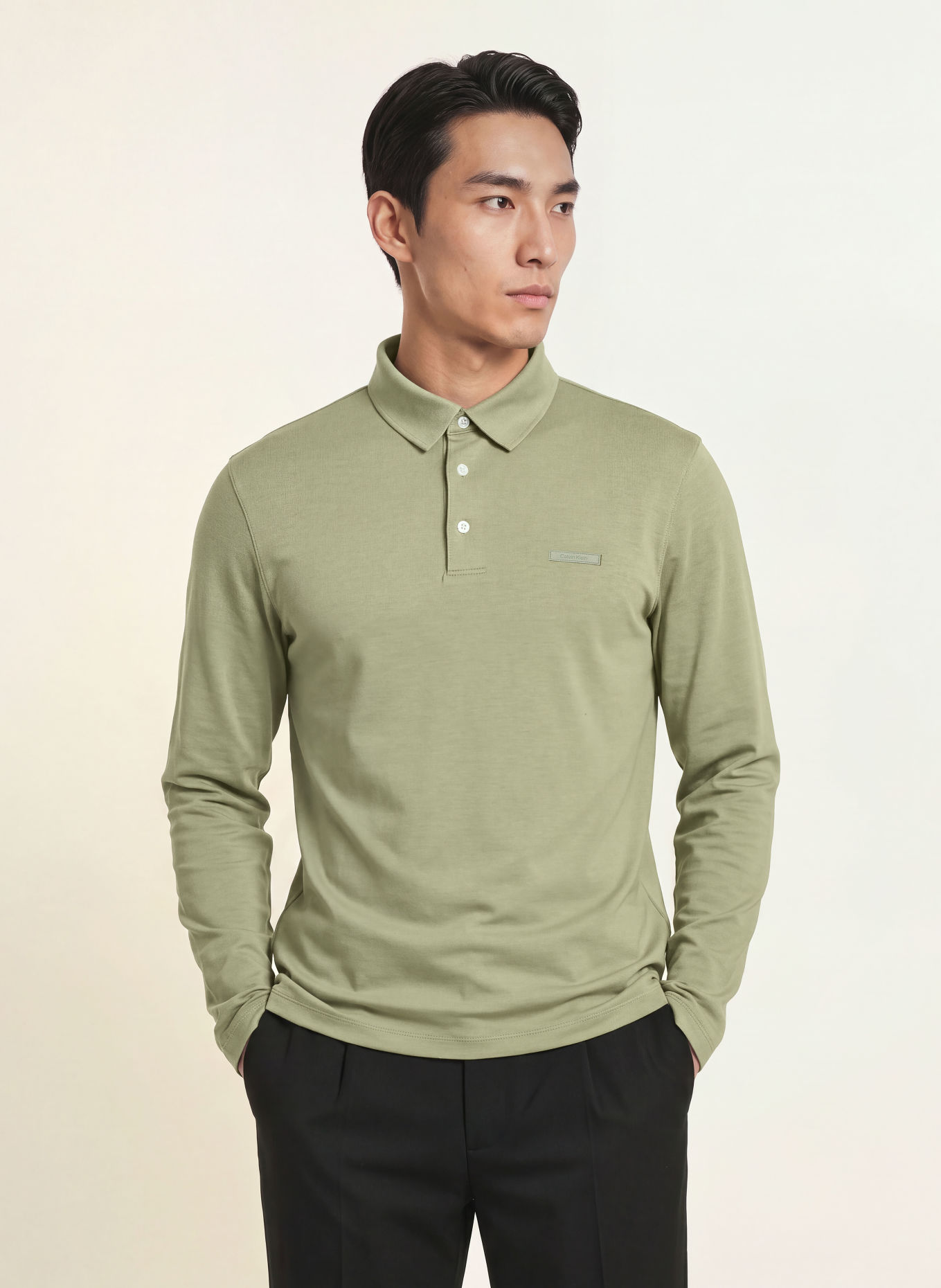 Calvin Klein Slim-Fit Jersey polo shirt: LIGHT GREEN