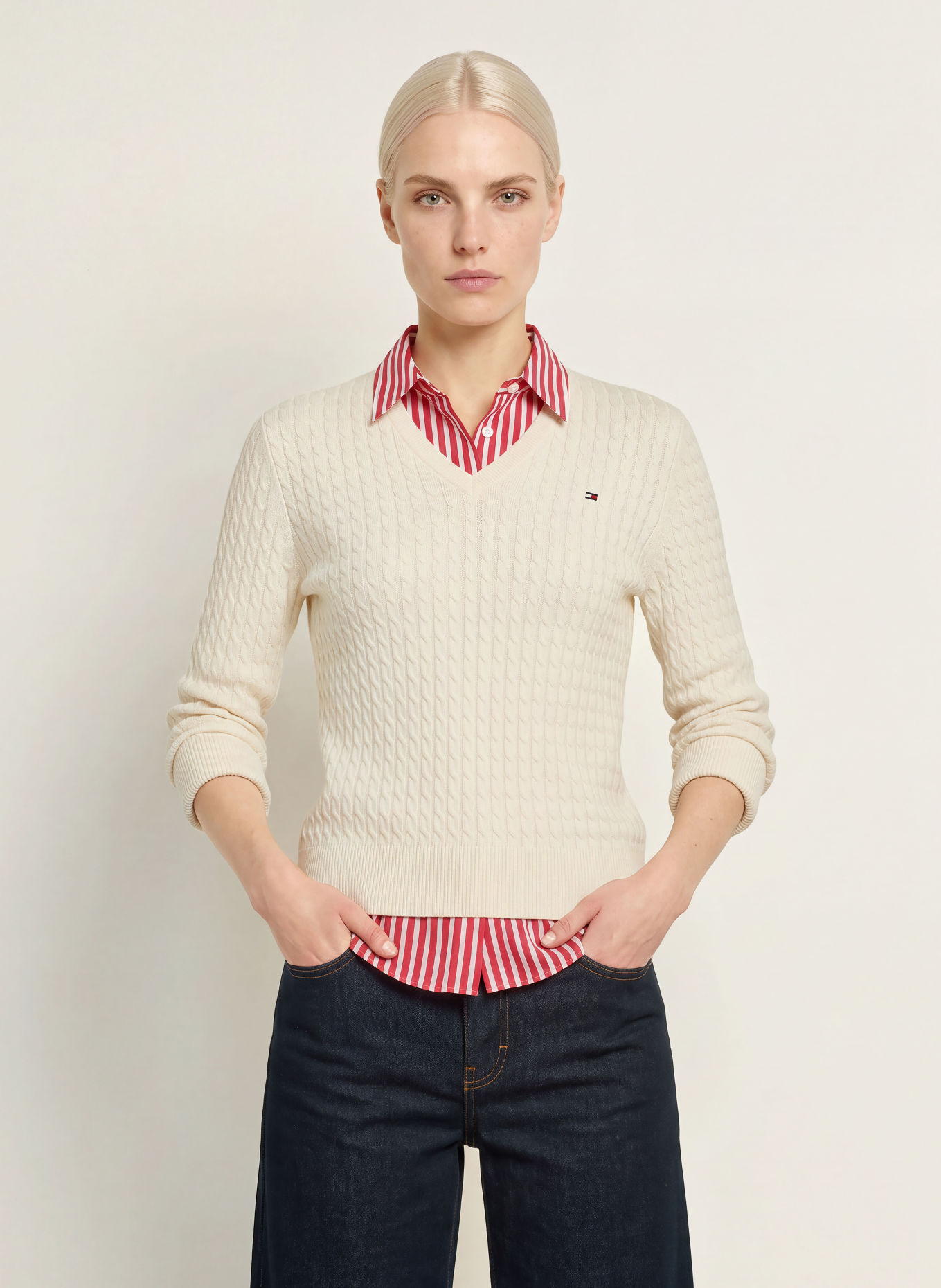 TOMMY HILFIGER Sweater: ECRU