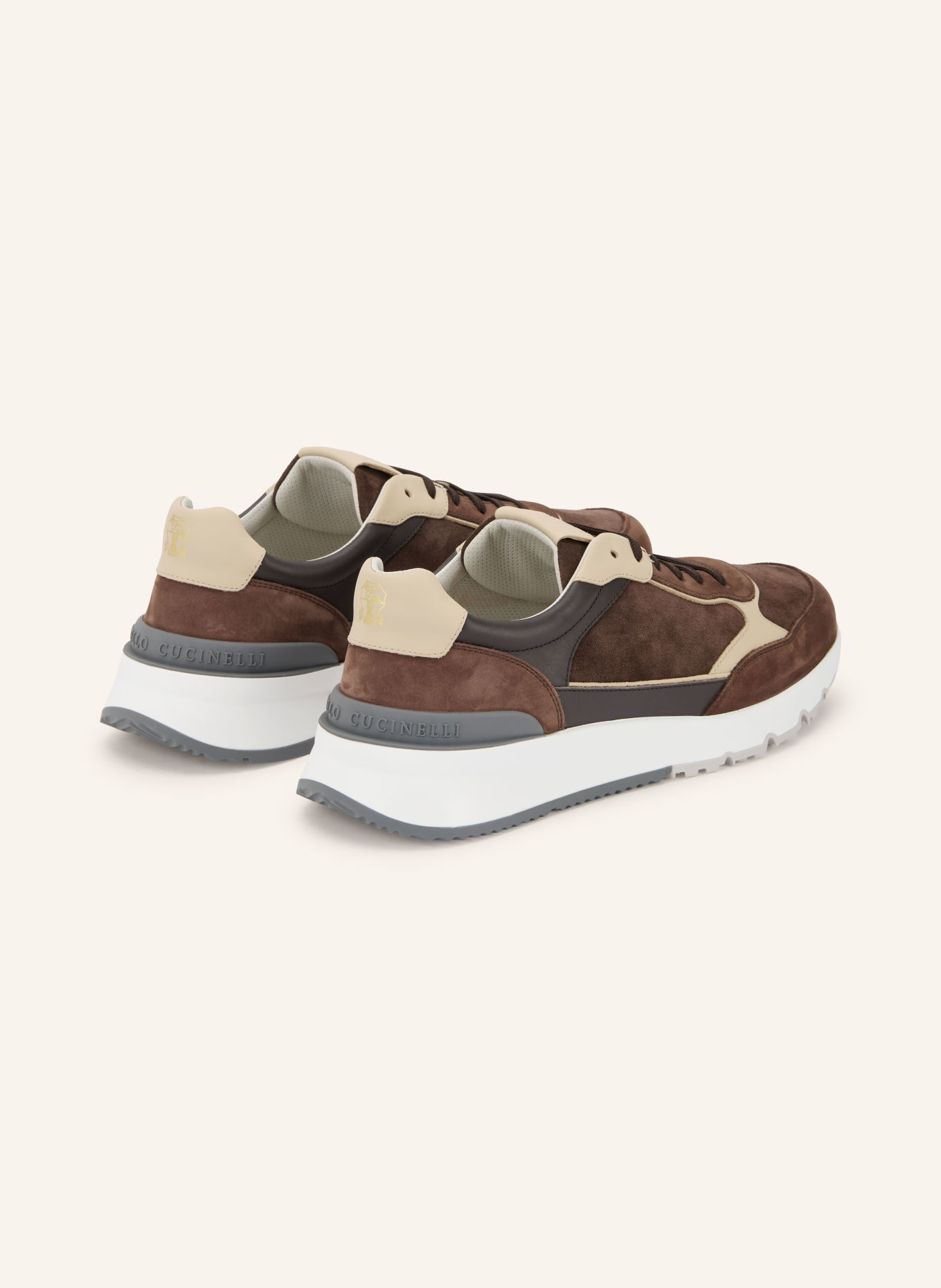 BRUNELLO CUCINELLI Sneakers: DARK BROWN / BEIGE