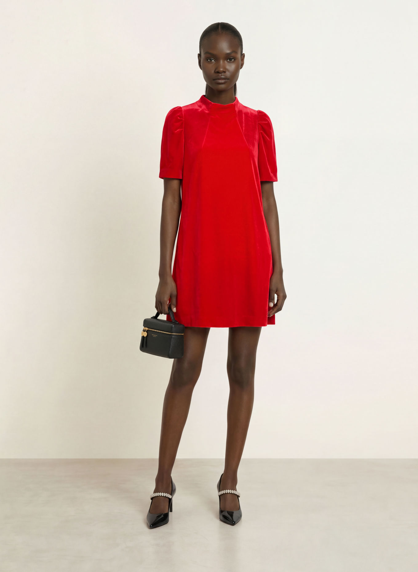 RIANI Cocktailkleid aus Samt: ROT